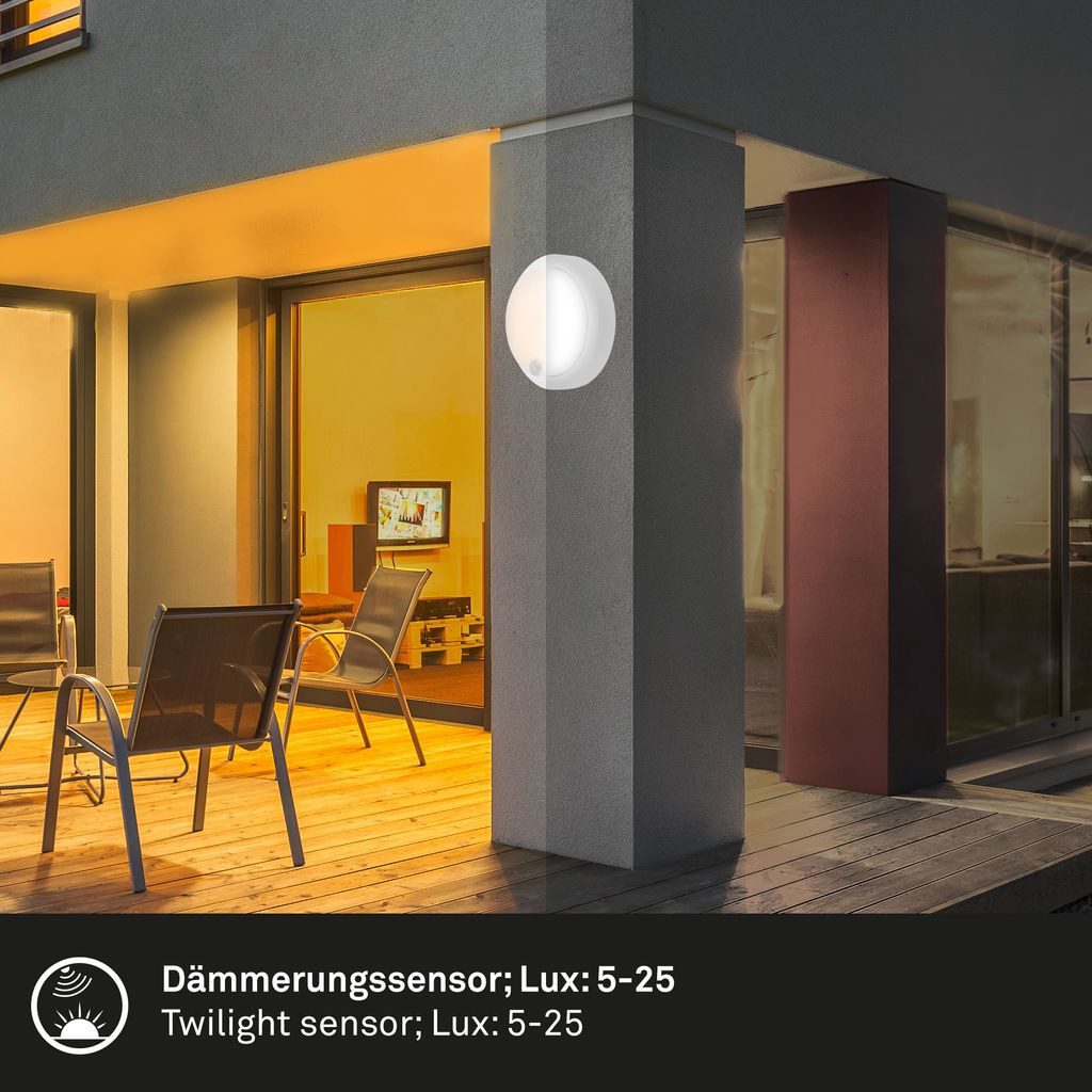Briloner Leuchten Außen-Wandleuchte Akku LED Außenwandleuchte mit Bewegungsmelder, Kunststoff, weiß – Bild 4 von 5