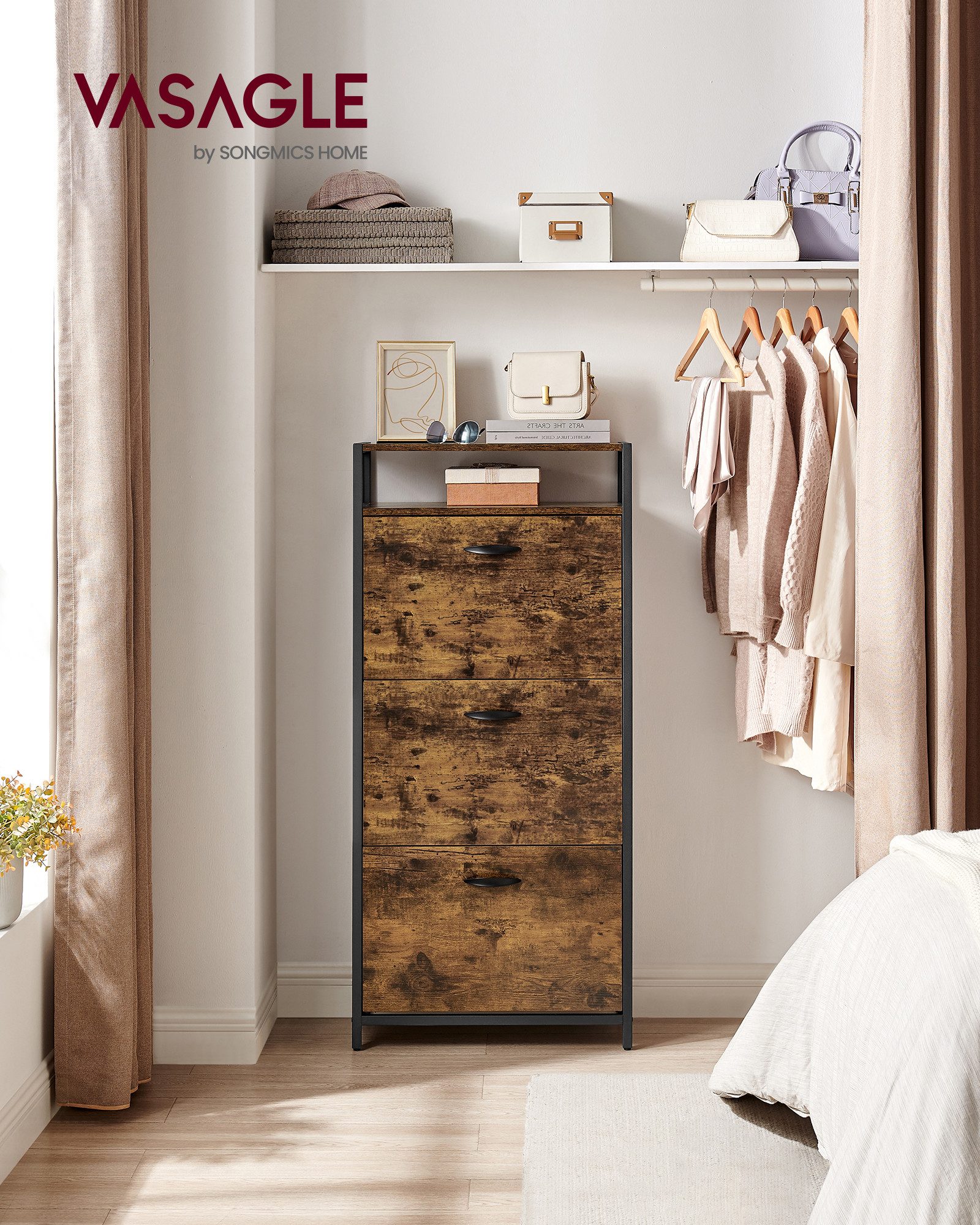 VASAGLE Schuhschrank Schuhrgal Schuhablage mit vielem Stauraum 60x30x130cm/ günstig online kaufen