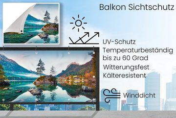 MuchoWow Balkonsichtschutz Berge - See - Bäume - Natur - Wasser (1-St) Balkonbanner, Sichtschutz für den Balkon, Robustes und wetterfest