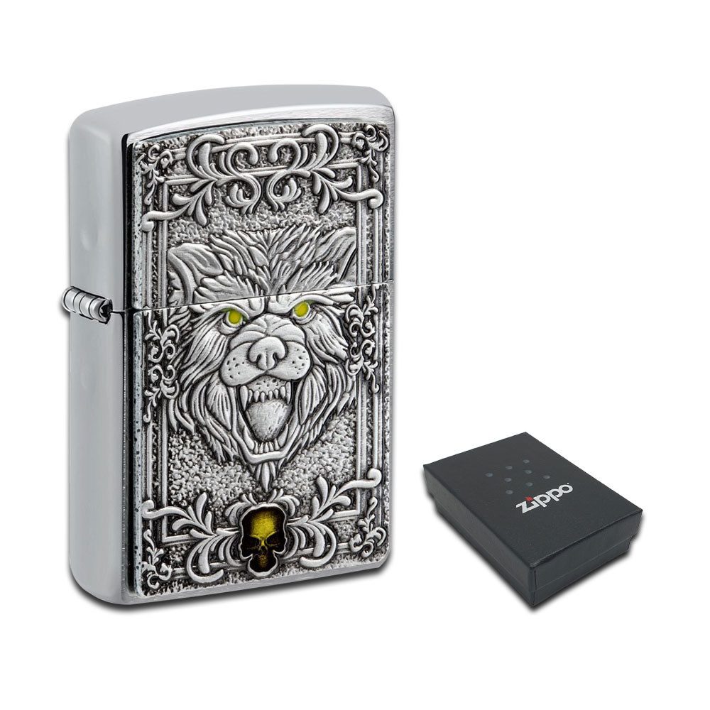 Feuerzeug Zippo Werwolf Motive Feuerzeuge Benzinfeuerzeug Geschenk Box