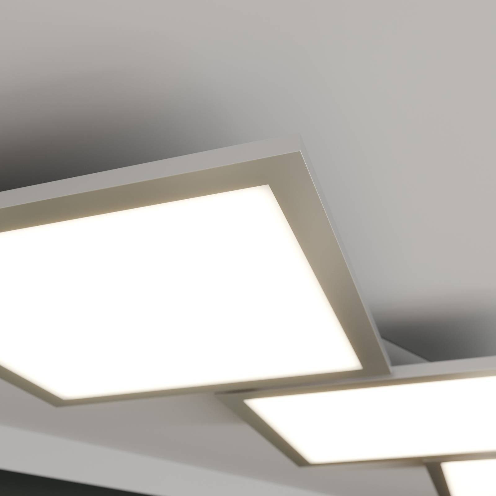 Lucande LED inkl. 1 Modern, LED-Leuchtmittel flammig, tageslicht, Ilira, / silber, Farbwechsel weiß, dimmbar, fest verbaut, Kunststoff, Aluminium, Deckenleuchte warmweiß