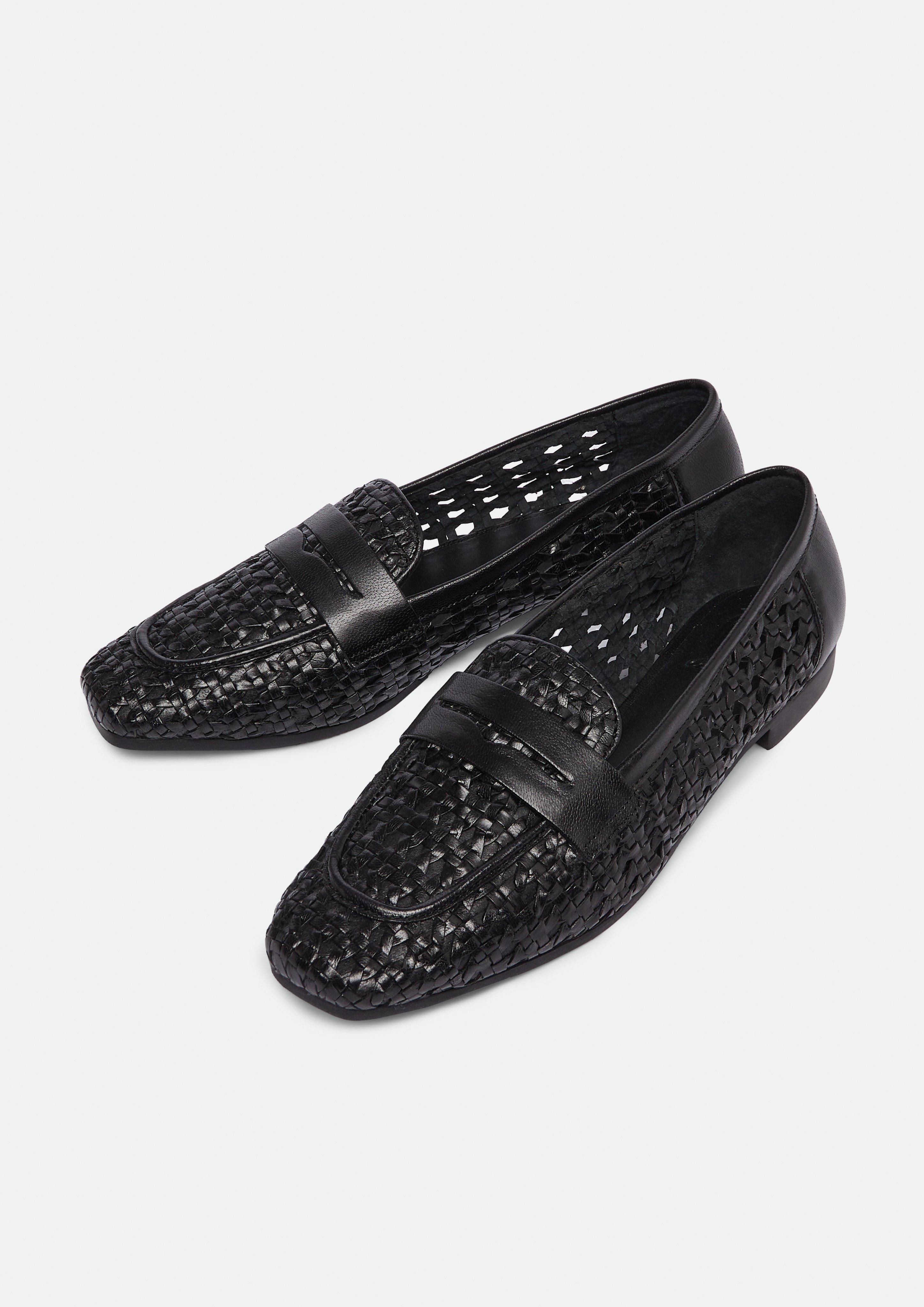 Comma Geflochtene Loafer aus Glattleder Sandale günstig online kaufen