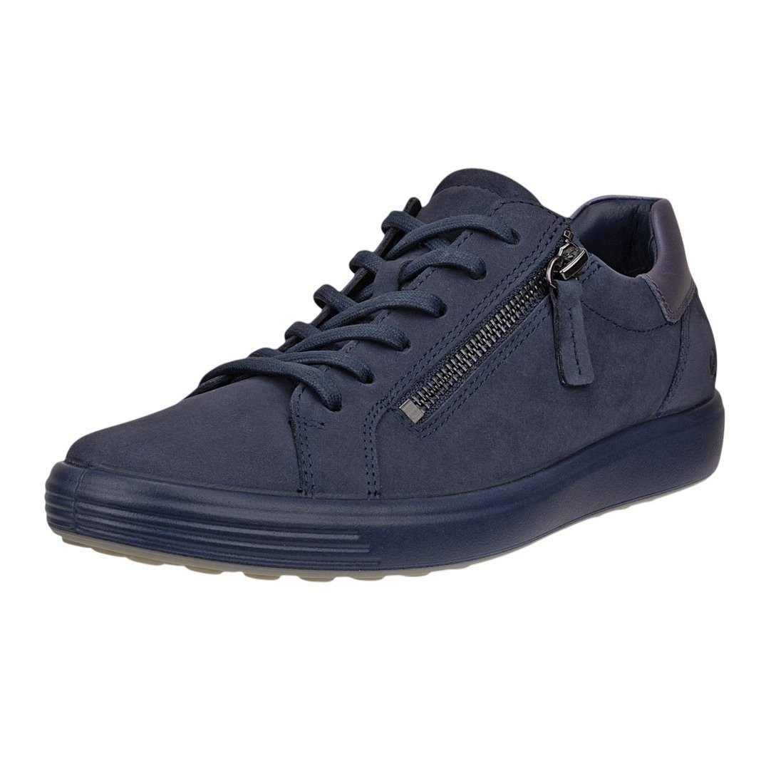 Ecco Soft 7 Side Zip Lace (Premium-Vollnarbenleder) marineblau Damen Sneake günstig online kaufen