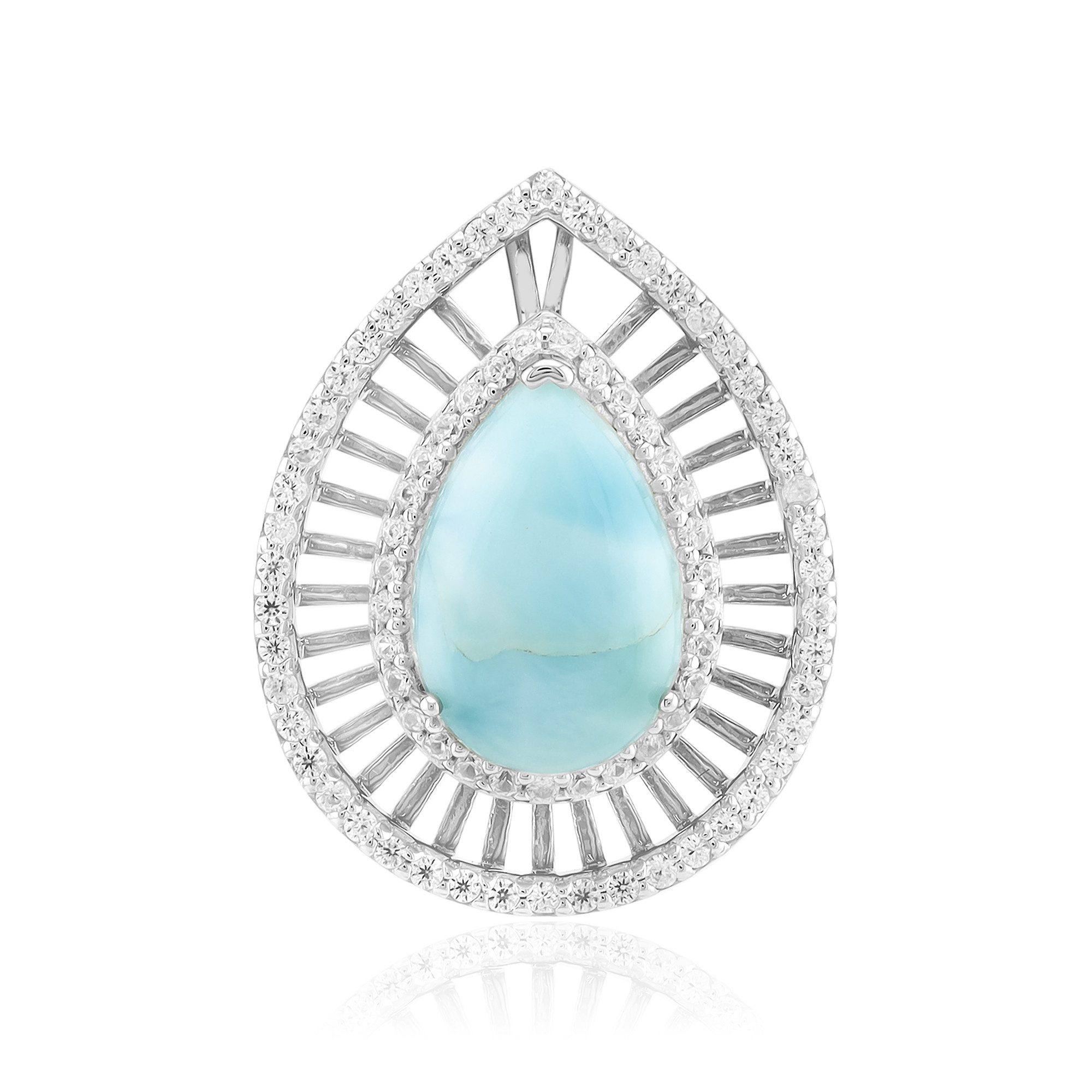 Cavill Kettenanhänger Larimar-Sterlingsilber-Anhänger, dominikanisch, 2,95ct (1-tlg)