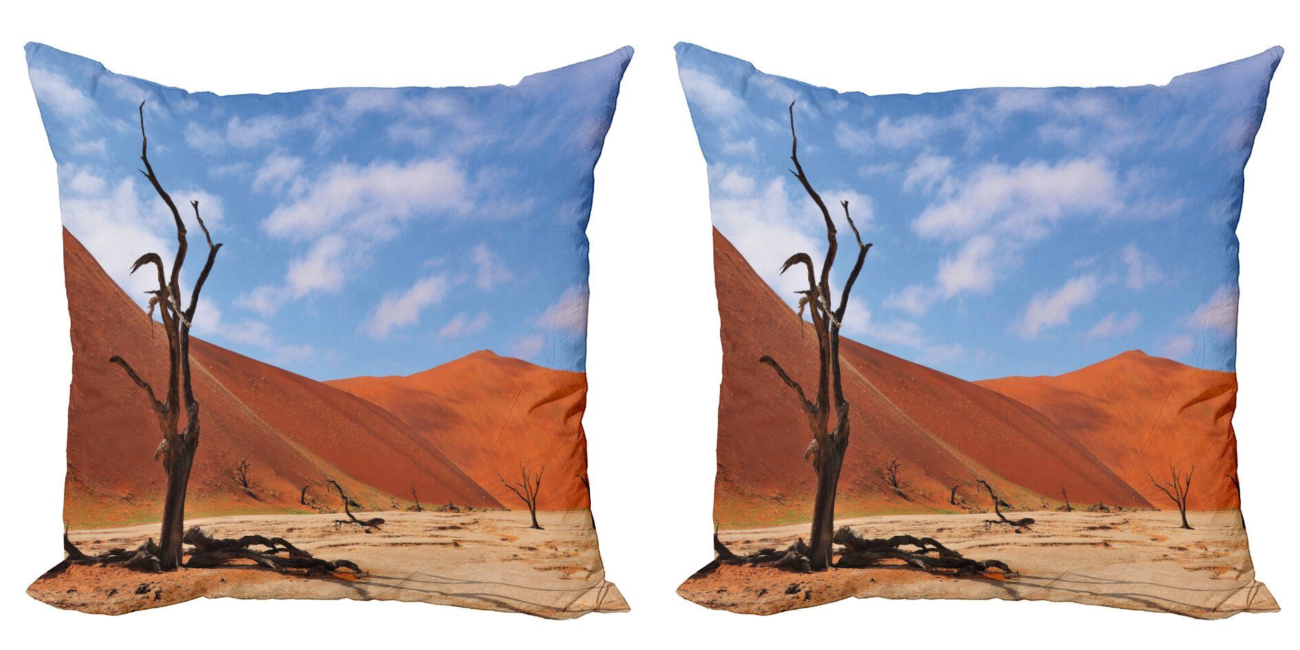 Stück), Accent Wüste Kissenbezüge Abakuhaus afrikanisch Baum Digitaldruck, Modern Einsamer in der (2 Doppelseitiger