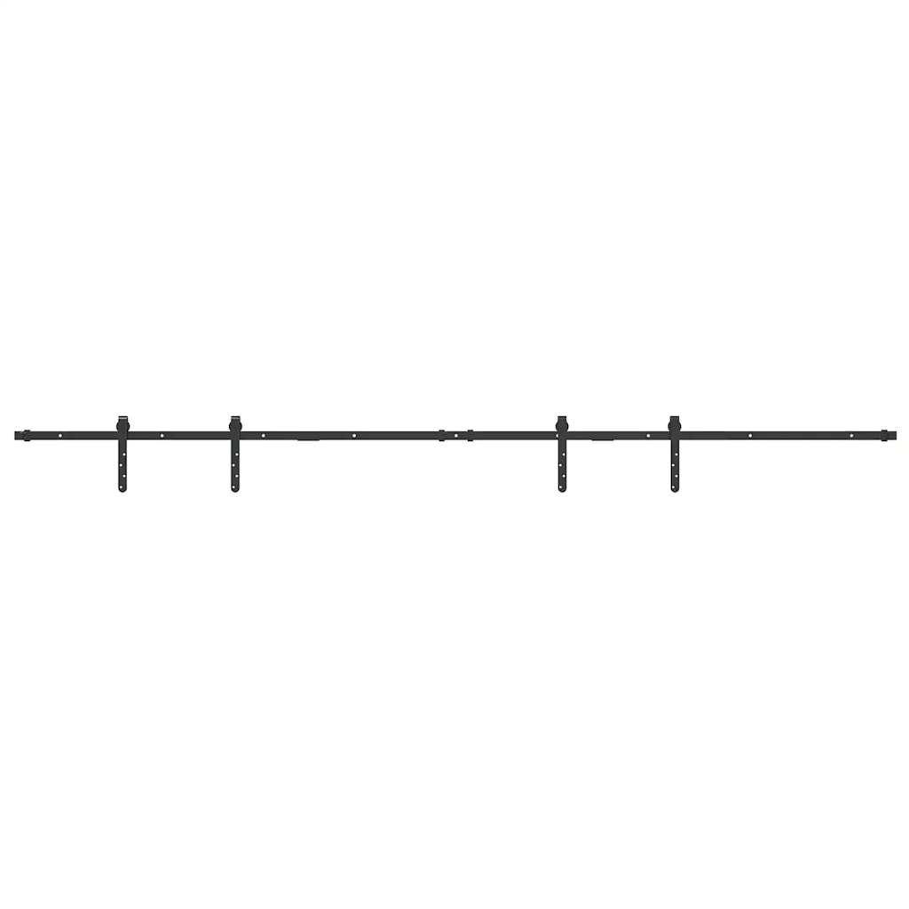 vidaXL Schrankeinsatz Schiebetürbeschlag Set für Schranktüren 244 cm Karbonstahl (1 St)
