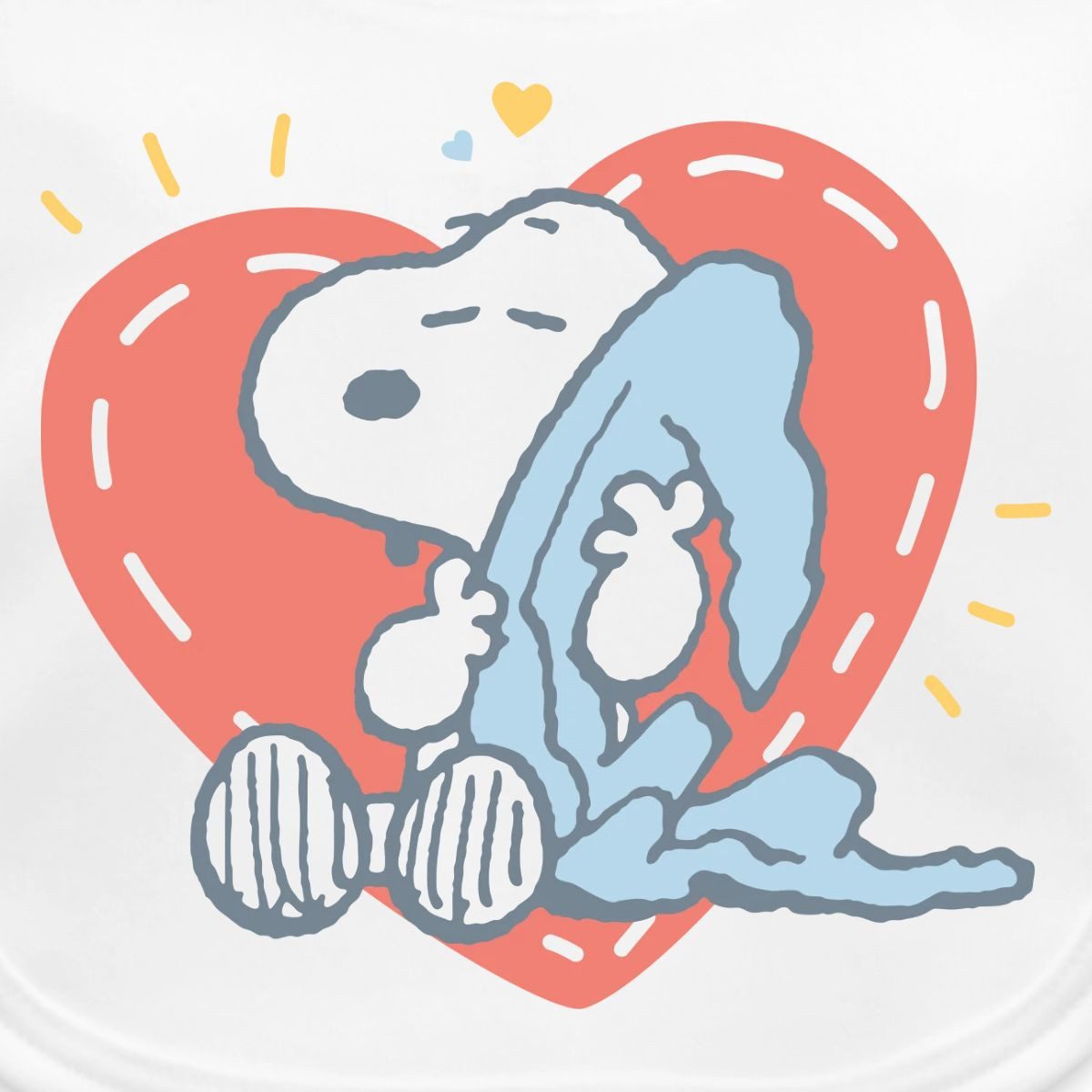 Spreadshirt Lätzchen Peanuts Snoopy Müde Herz Kuscheln Bio Baby Lätzchen, (1-St)