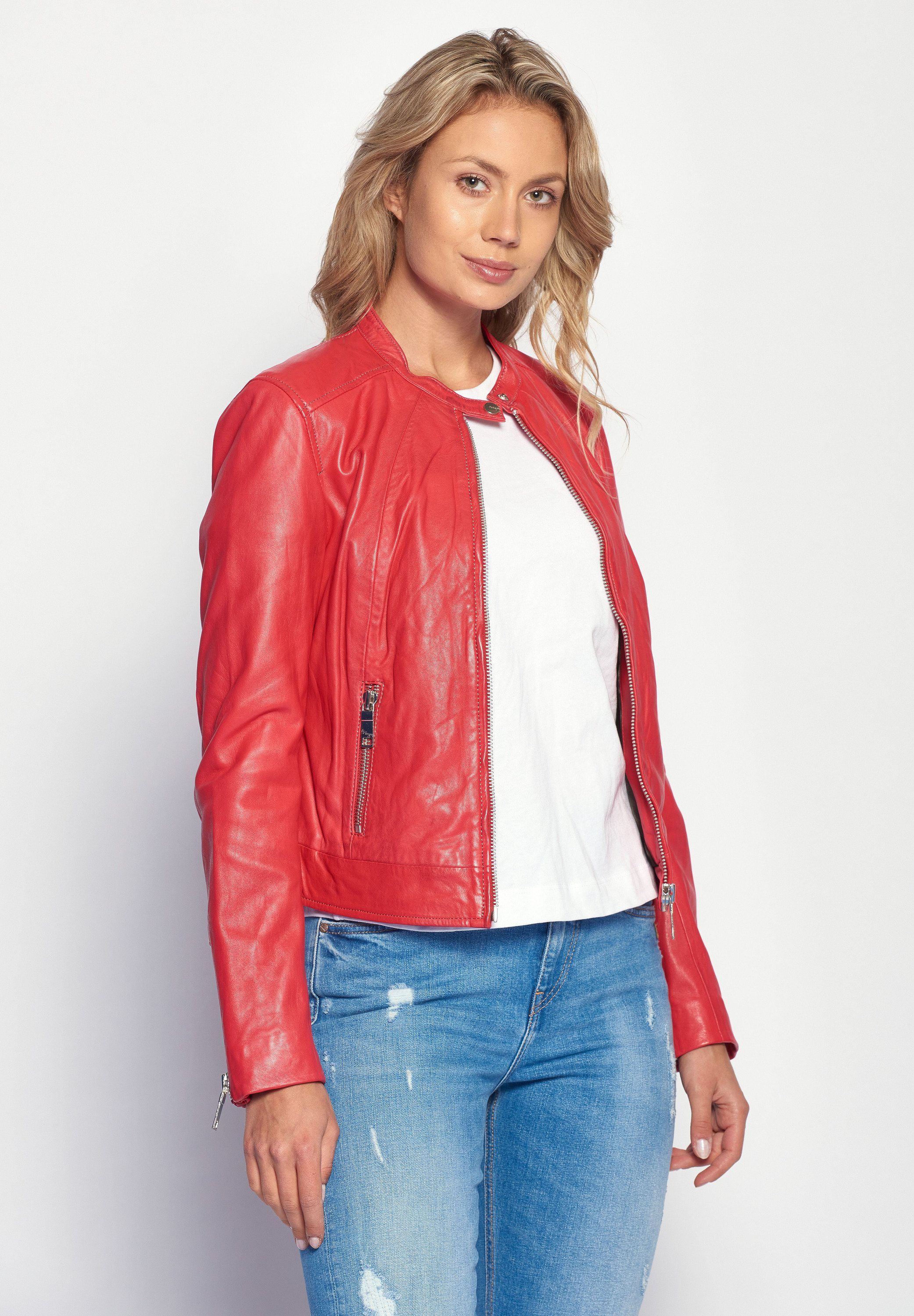 Verschiedene Produkte in unserem Shop Maze Lederjacke Grenada red flame