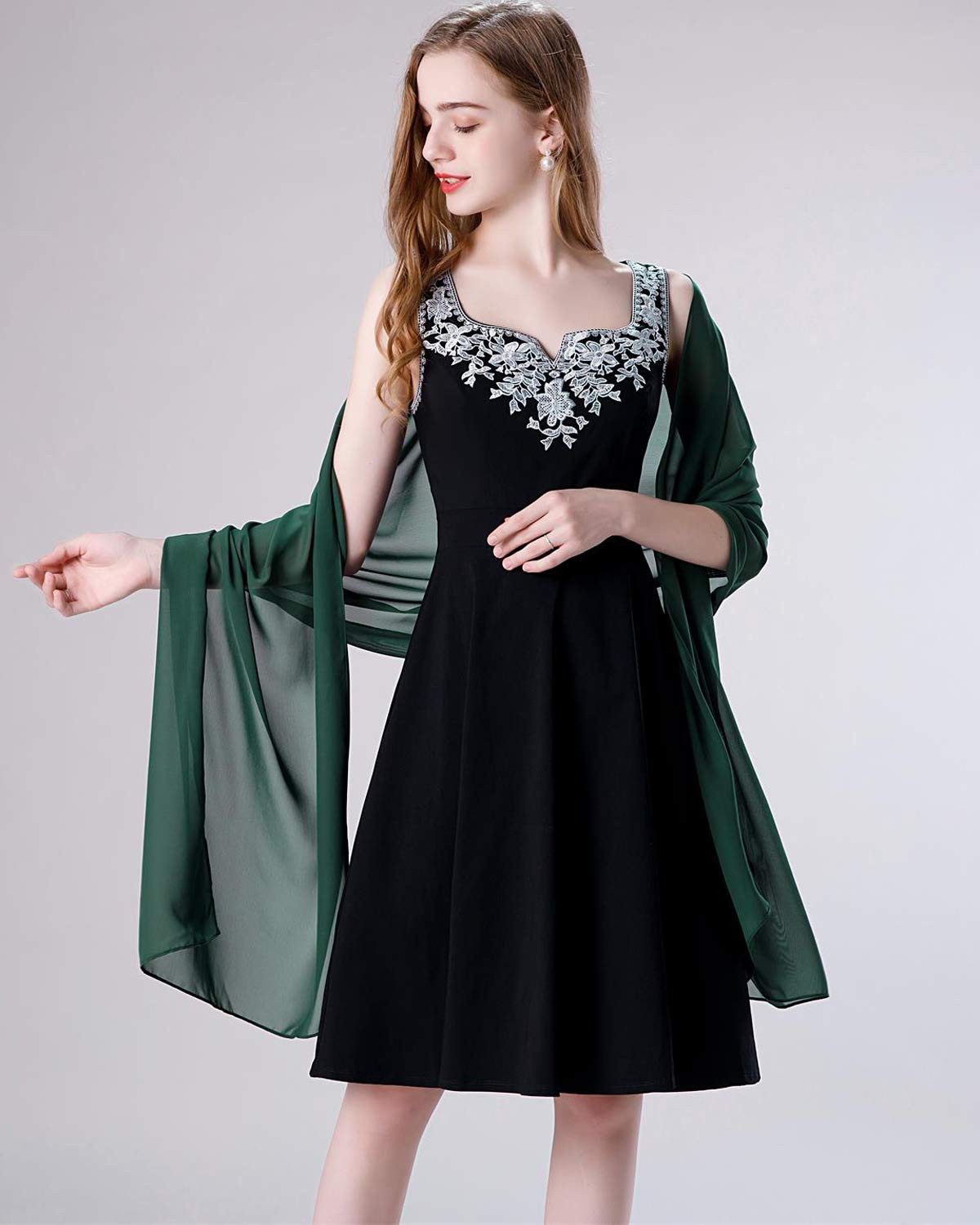 Zaewry Modeschal Damen Schal – Elegante leichte Stola, weich fließend, (1-St), ideal für Abendkleid, Hochzeit & festliche Anlässe – Bild 3 von 5