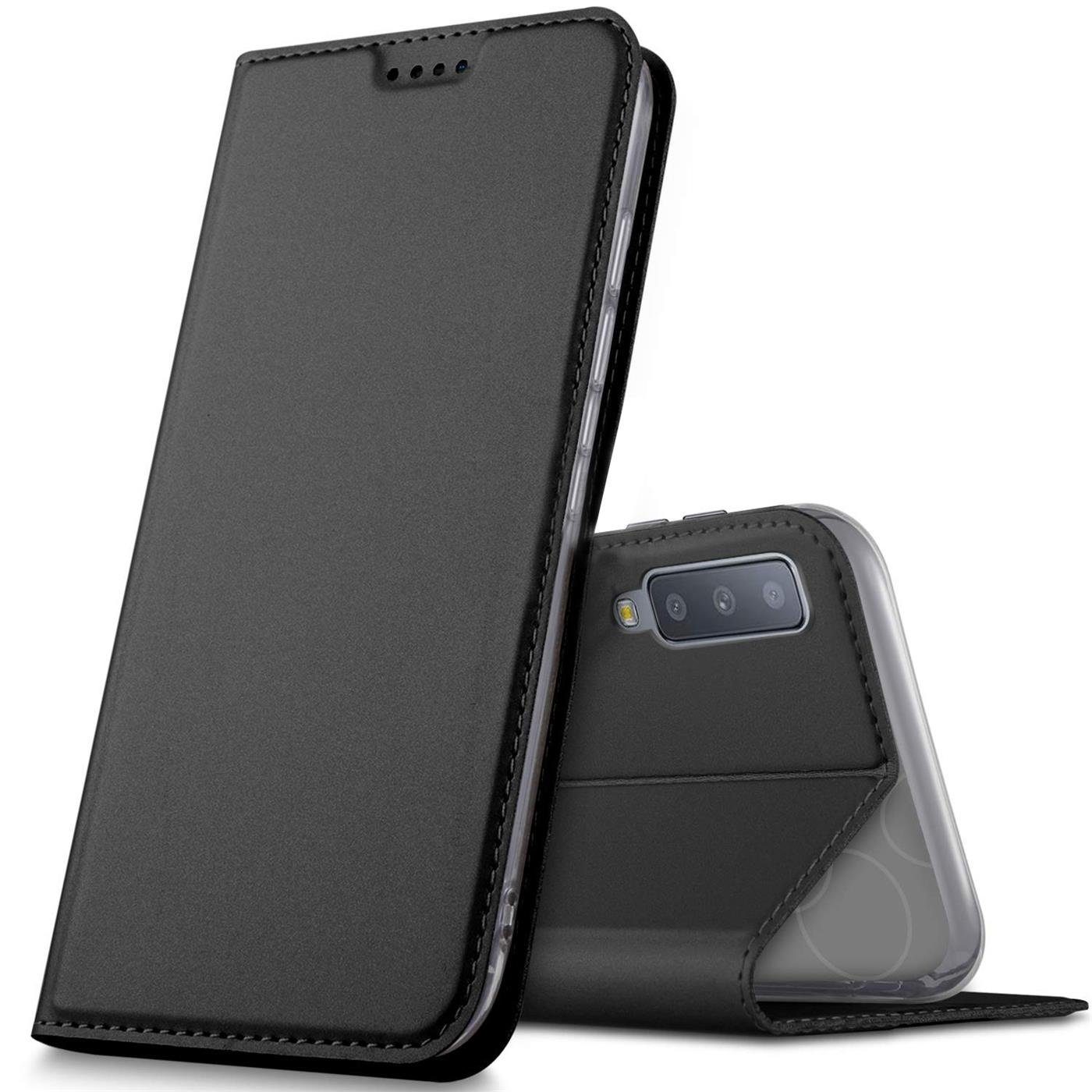 CoolGadget Handyhülle Magnet Case Handy Tasche für Samsung Galaxy A7 2018 6 Zoll, Hülle Klapphülle Ultra Slim Flip Cover für Samsung A7 2018 Schutzhülle