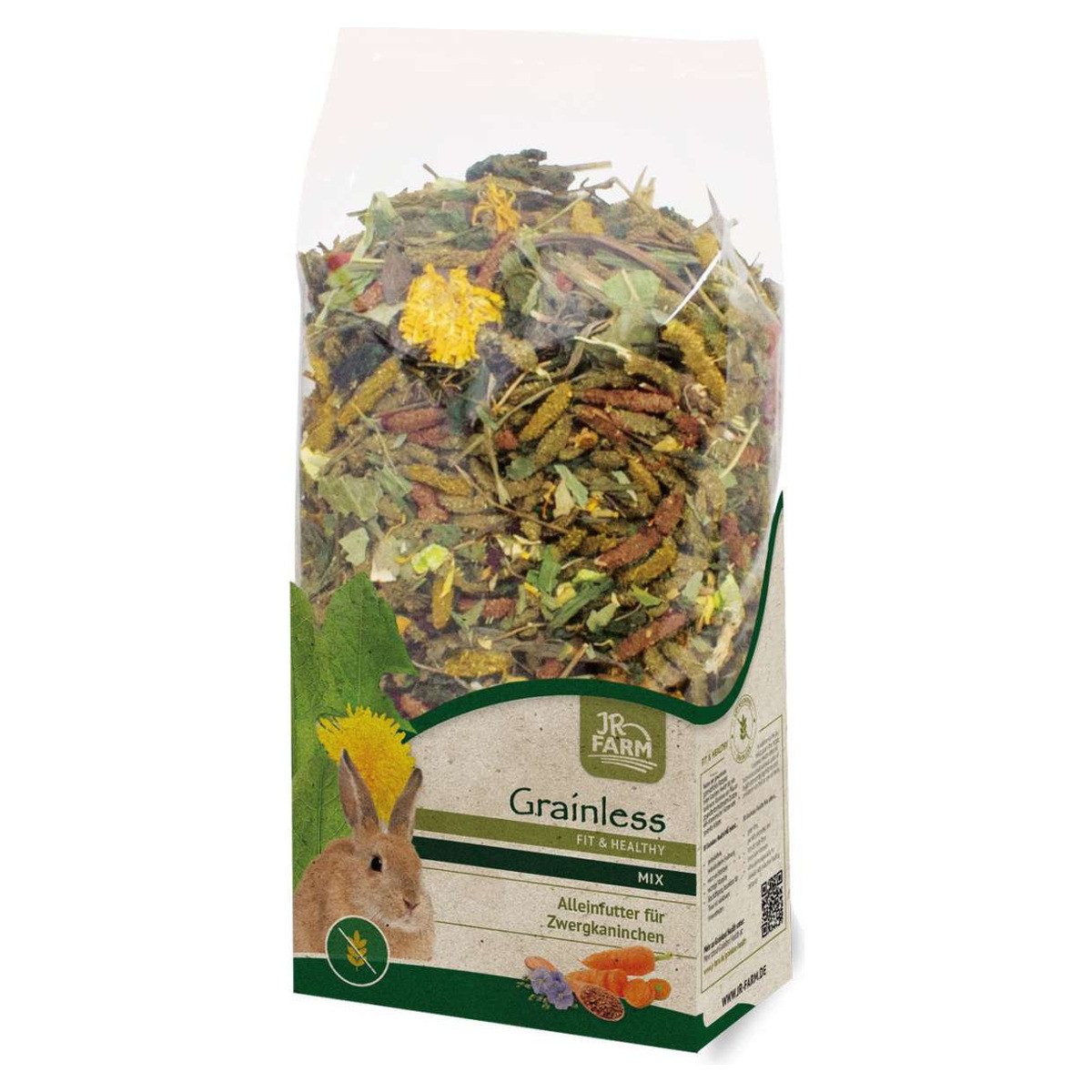 JR Farm Grainless Health Mix Zwergkaninchen 600 g - 4 Stück, für: Kleintier