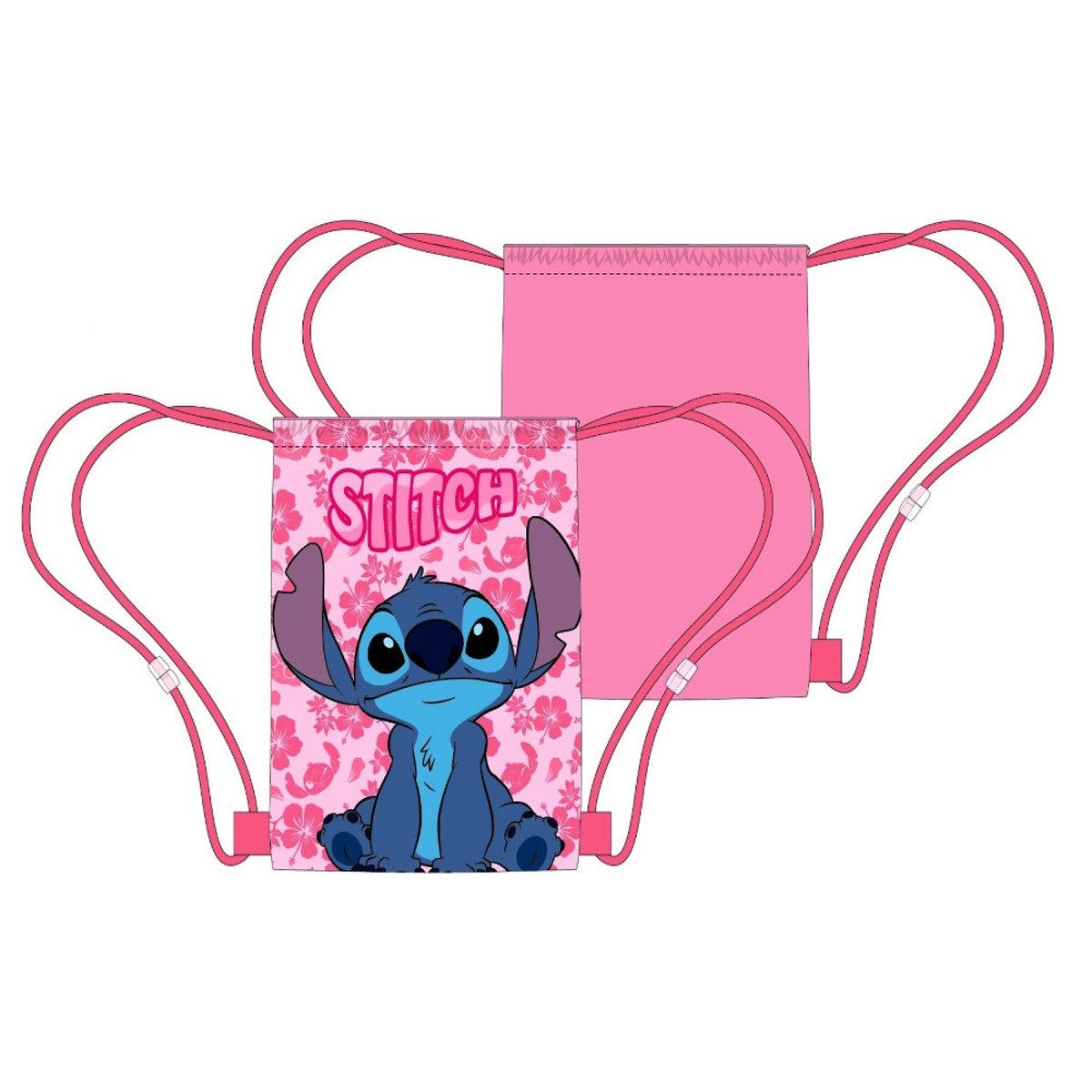 Lilo & Stitch Turnbeutel für Kinder – Leichter Sportbeutel 40x35 cm mit Kordelzug (1-tlg), Zusammenfaltbar, Vielseitig einsetzbar