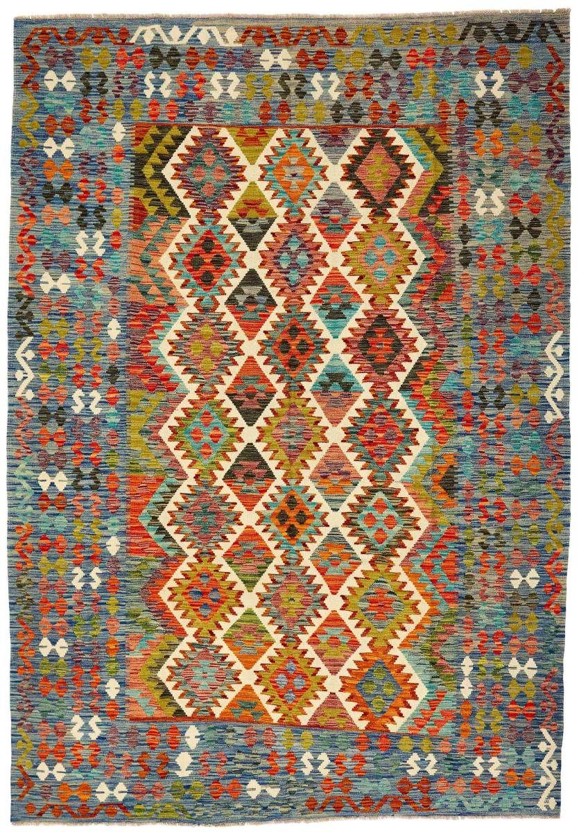 Orientteppich Kelim Afghan 206x297 Handgewebter Orientteppich, Nain Trading, rechteckig, Höhe: 3 mm