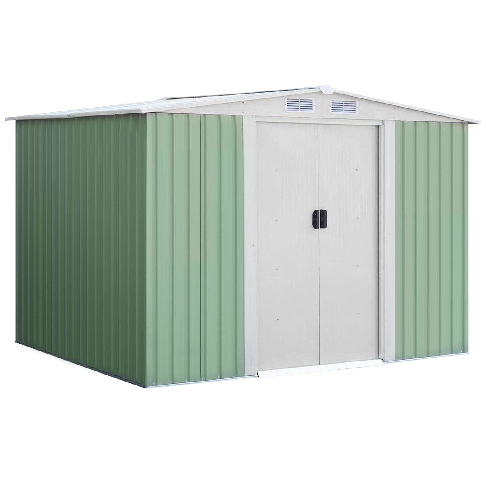 COSTWAY Gerätehaus, BxT: 257x205 cm, Gartenhaus, Metallschuppen mit Satteldach