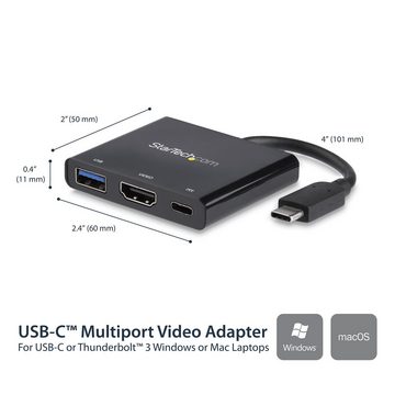 Startech.com USB-Verteiler STARTECH.COM USB-C auf 4K HDMI Multifunktionsadapter mit Power Deliver