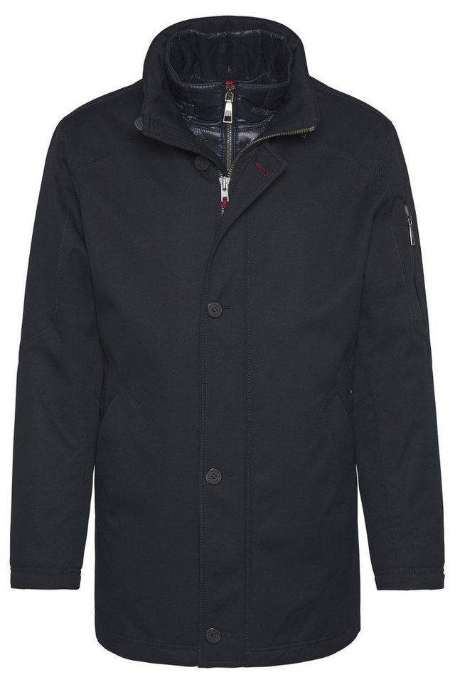 bugatti Langjacke mit einer im Kragen verstaubaren Kapuze