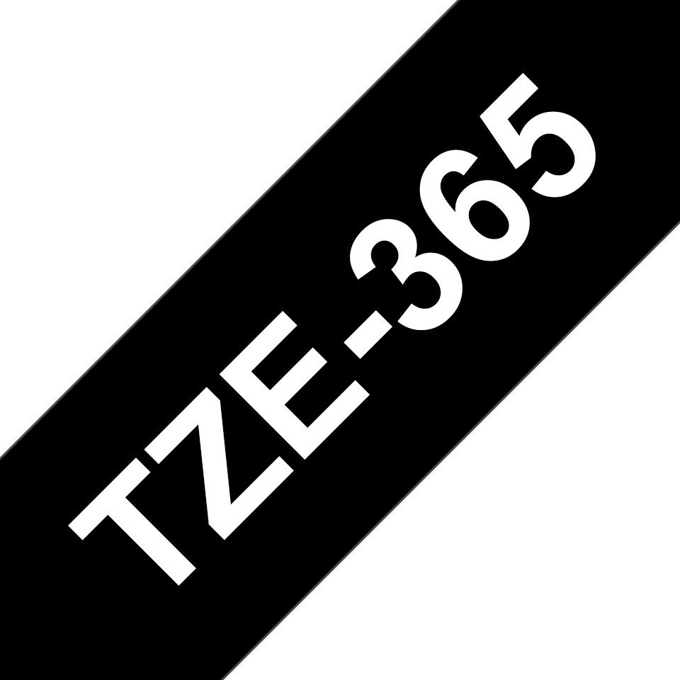 Brother Schriftband TZe-365 (lam) Weiß auf Schwarz 36mm x Tintenpatrone