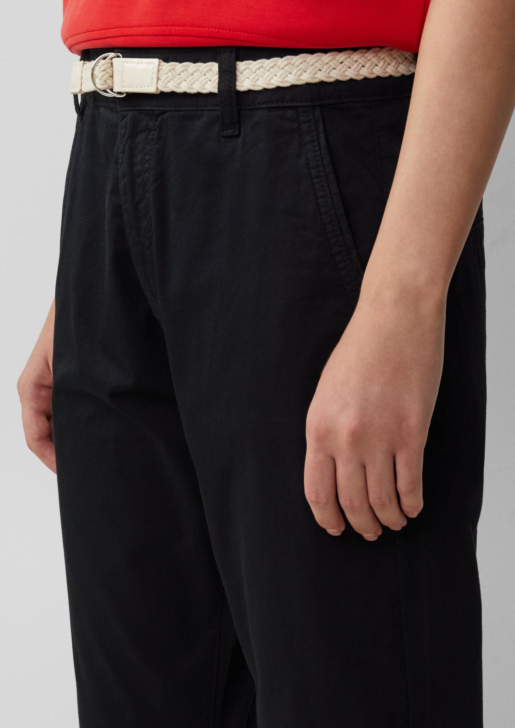 s.Oliver Chinos Hose CHINO Chino mit geflochtenem Gürtel und Garment Dye