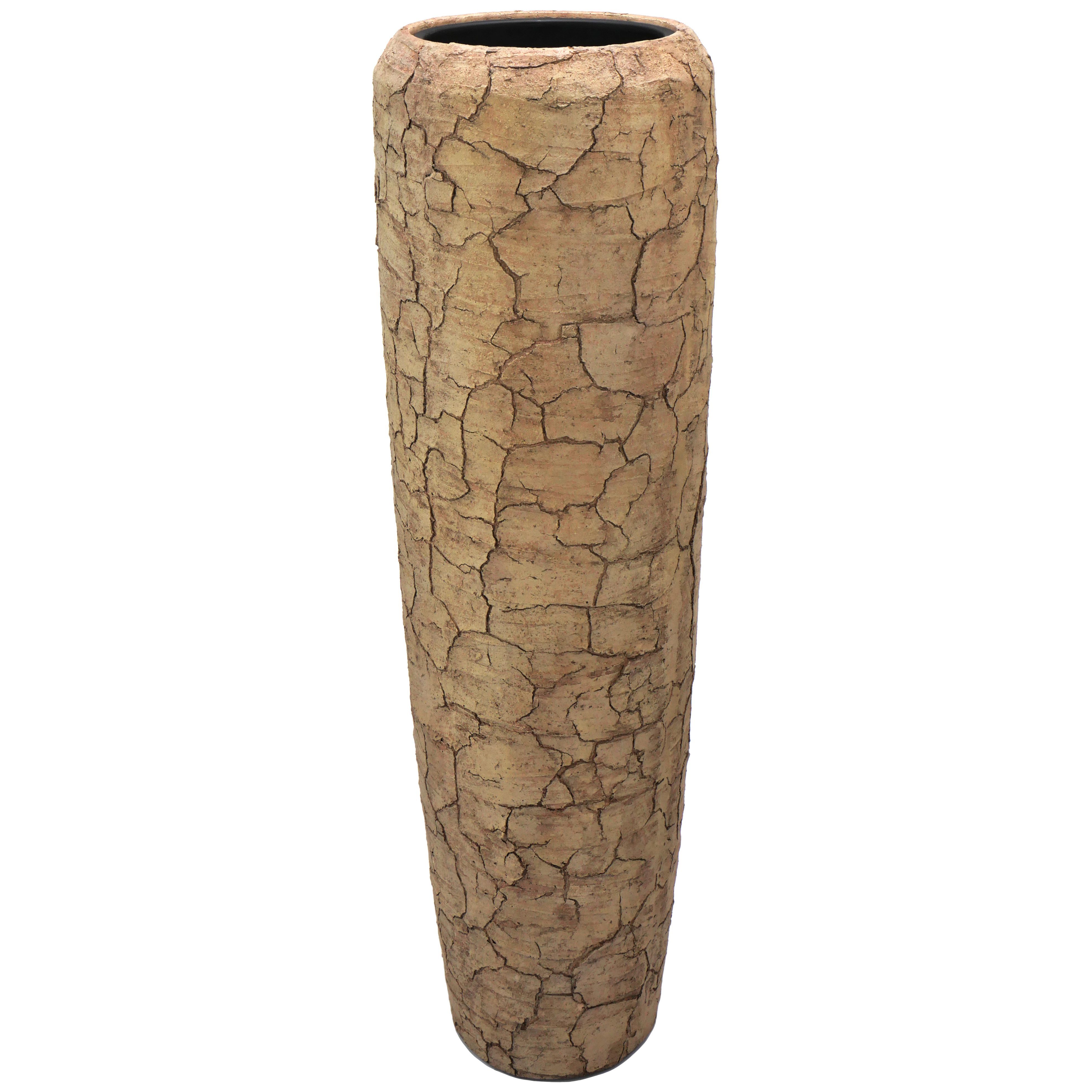 Flingora Bodenvase Brook, mit Einsatz - Fiberglas - Indoor - Cappuccino - Höhe 117 cm