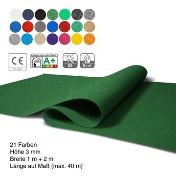 Teppich Event- und Messeteppich Sintra Dunkelgrün, verschiedene Größen, Floordirekt, rechteckig, Höhe: 3 mm