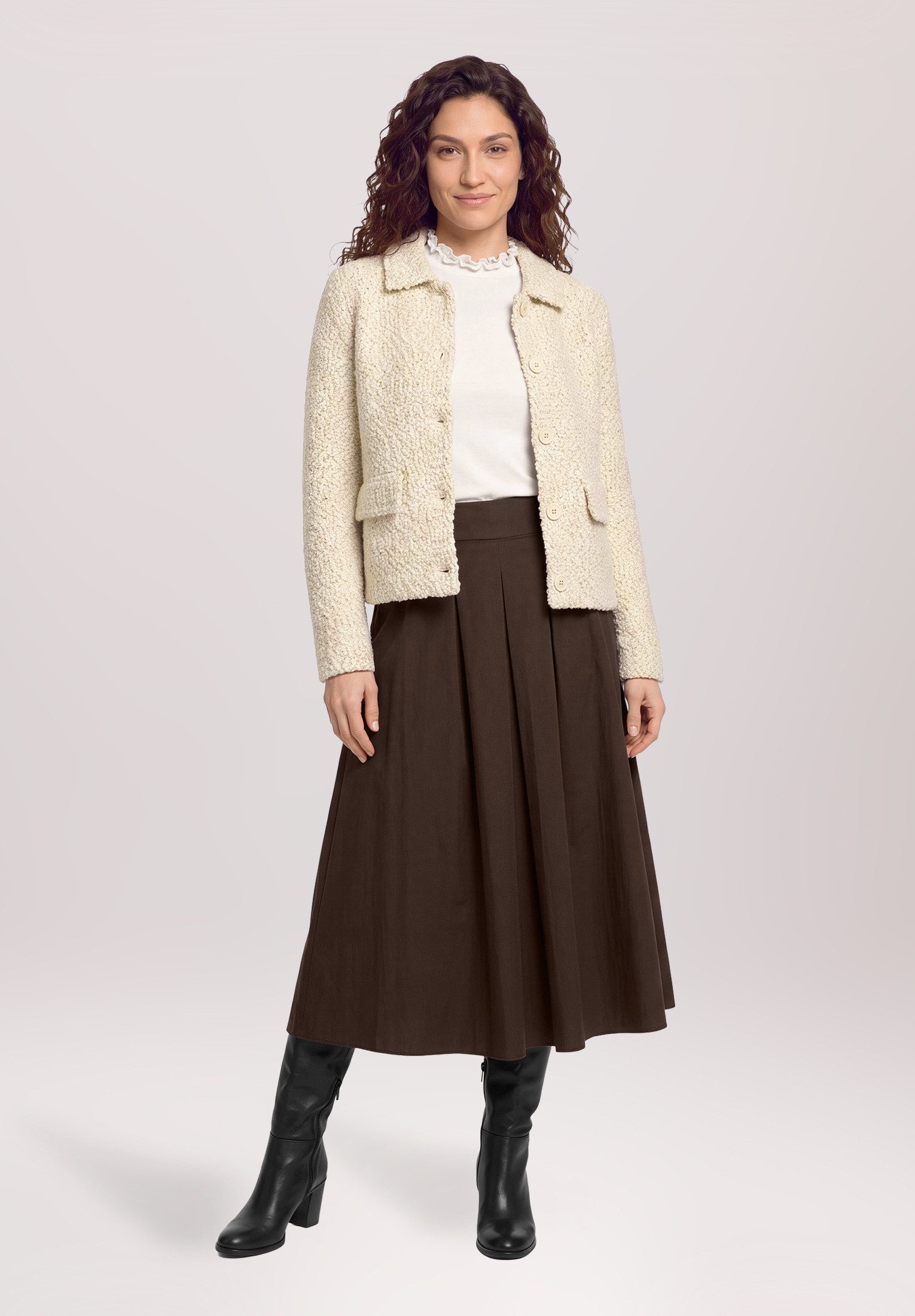 Cartoon Strickjacke Damen mit Kragen (1-tlg)