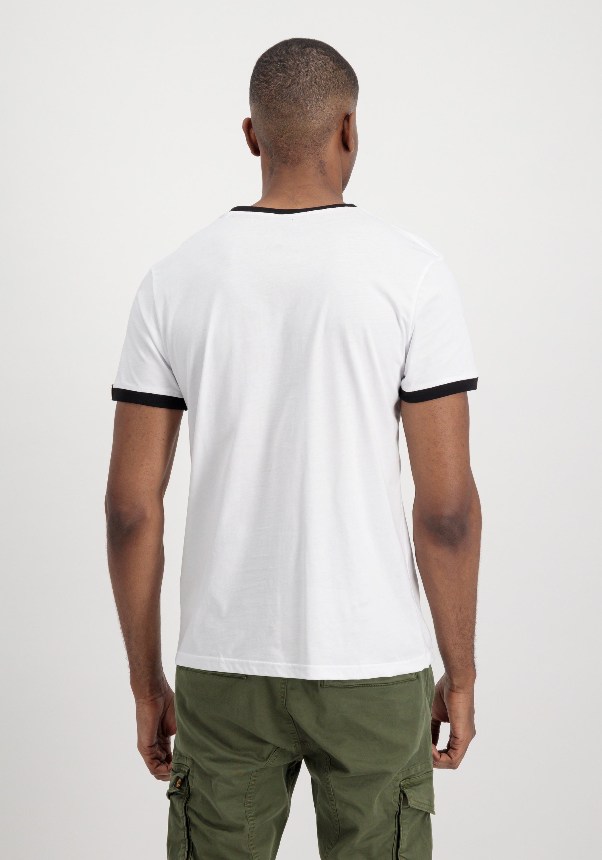 T-Shirt Industries Men T Alpha T-Shirts Contrast Industries - Alpha ML Basic white