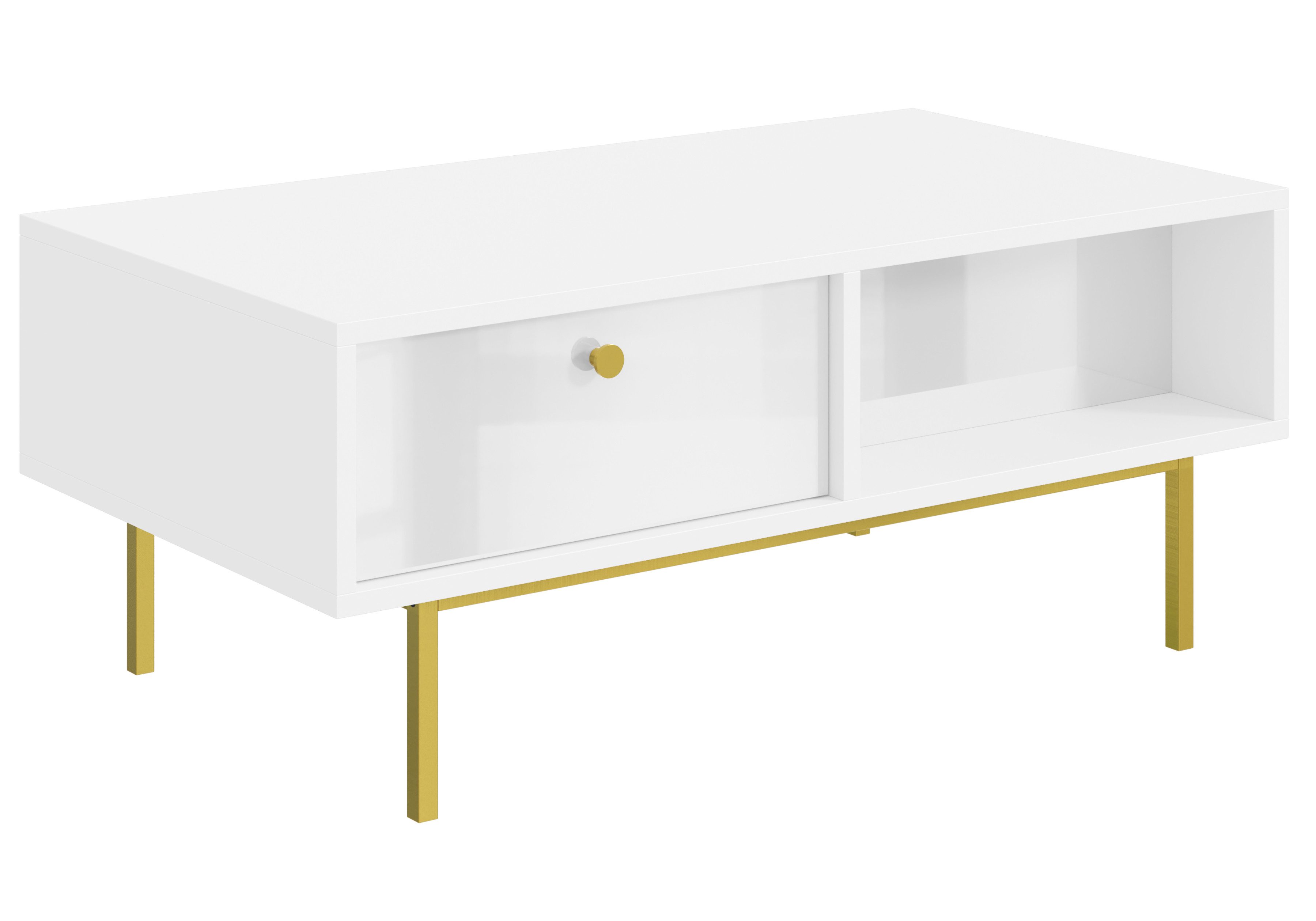 ALTDECOR Couchtisch TERRA, Kaffeetisch mit Verstecktem Stauraum und Ablage