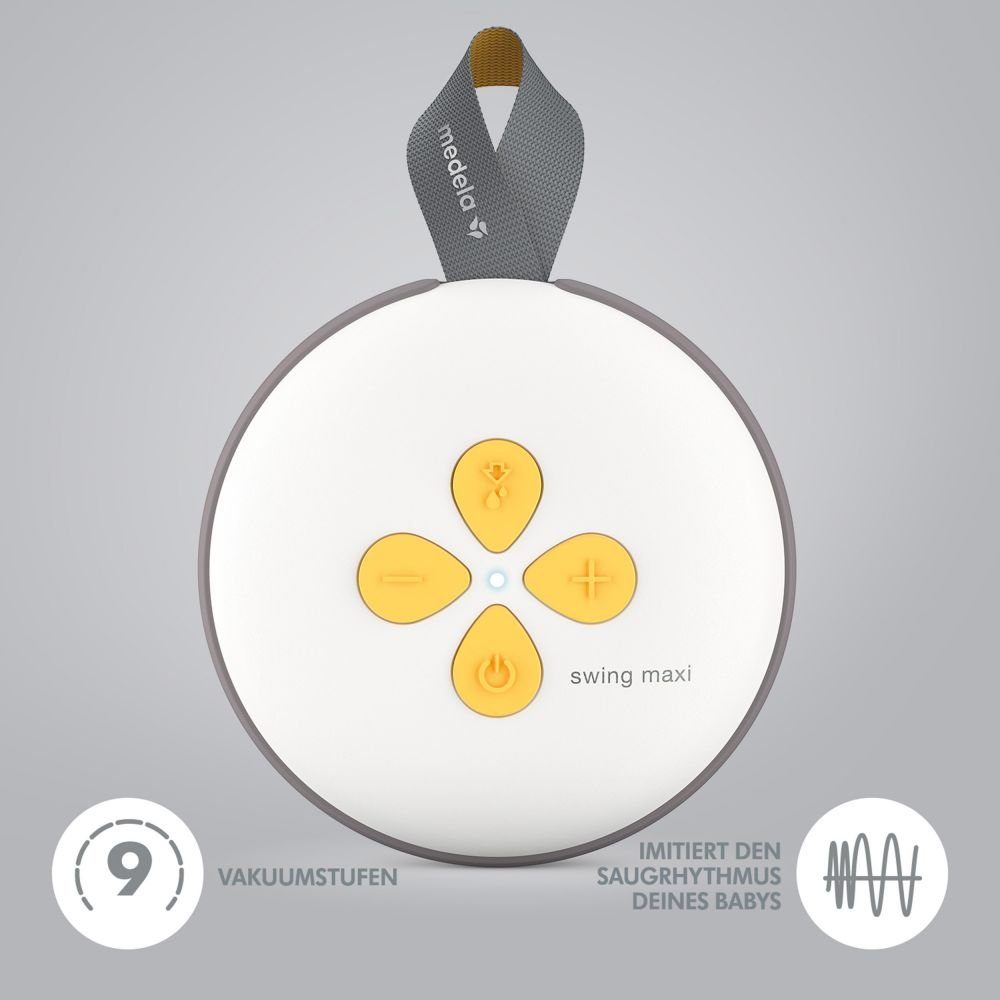 Handmilchpumpe Maxi, Flaschen & beidseitiges Doppel-Milchpumpe, MEDELA mit für 1x unterwegs 150 Abpumpen Elektrische Swing ml zuhause 12-tlg., für