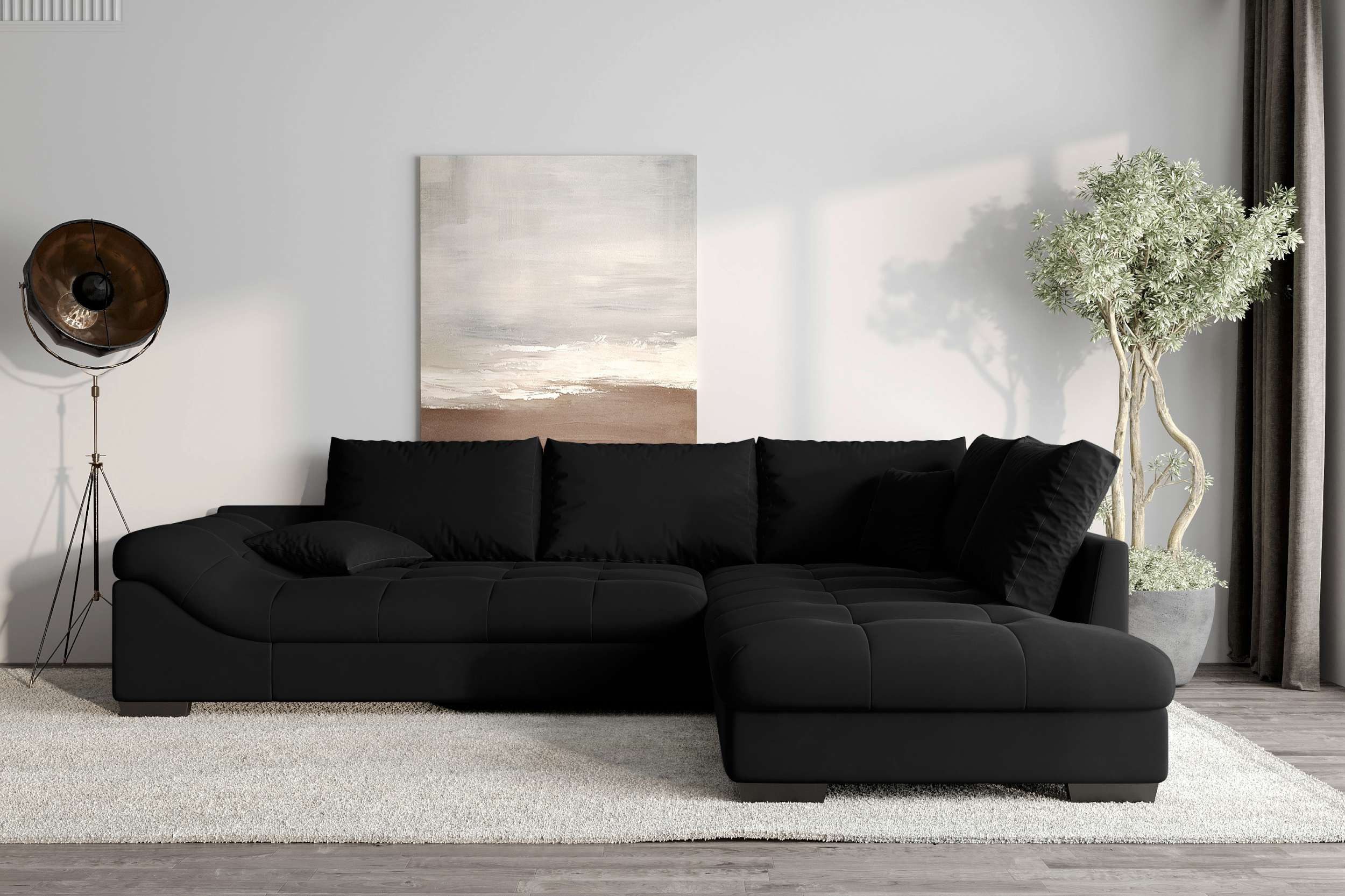 99rooms Ecksofa Terra, Sofa, L-Form, Inkl. 5 Rückenkissen, mit Rundumbezug, Wellenfederung