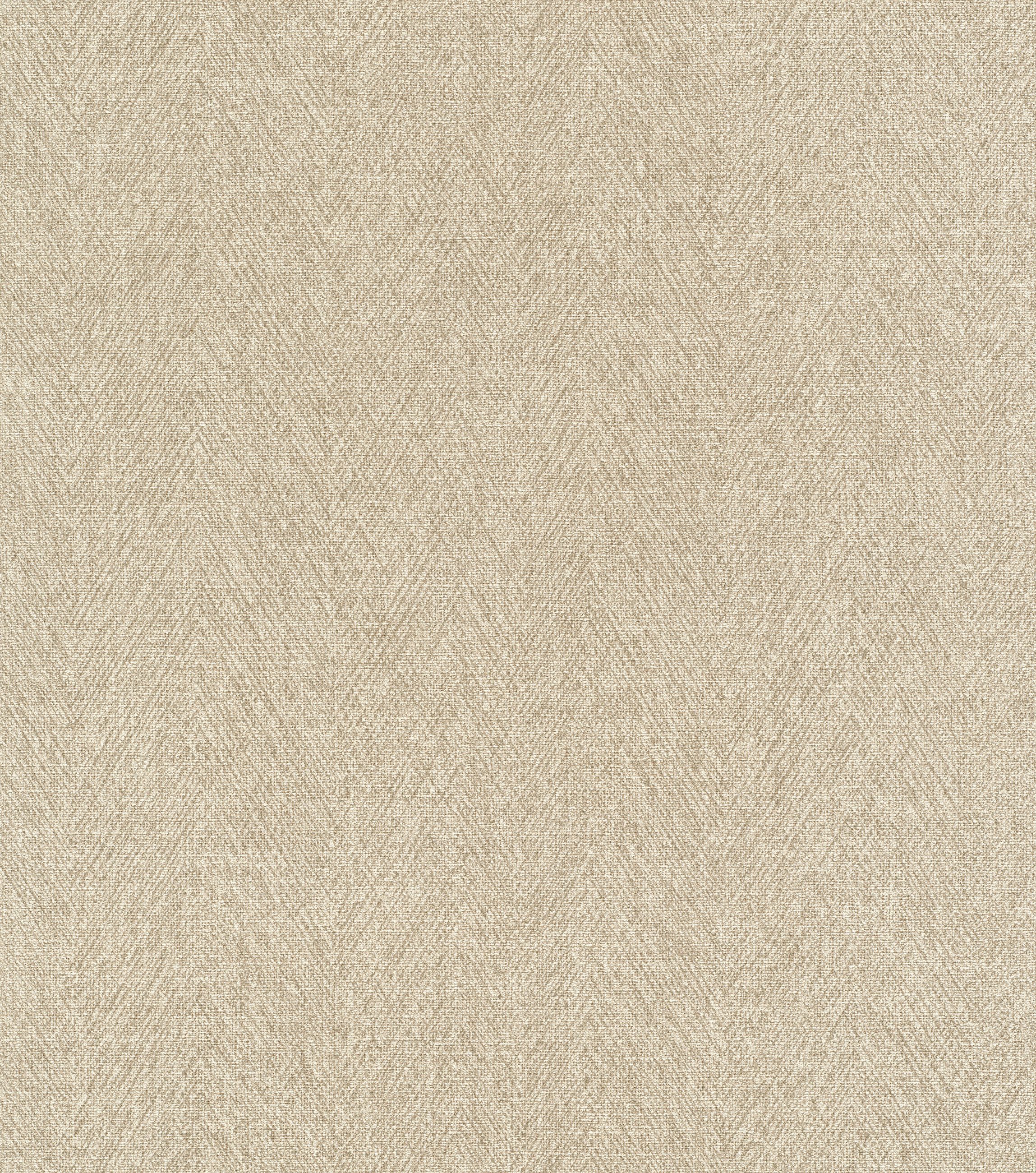Rasch Vliestapete Fischgrät-Muster - Vinyltapete Beige Grau, grafisch, (1 Rolle, 1 St., Kollektion Atelier Tissé - 10,05 m x 0,53 m), gute Lichtbeständigkeit, feucht abwischbar, restlos abziehbar