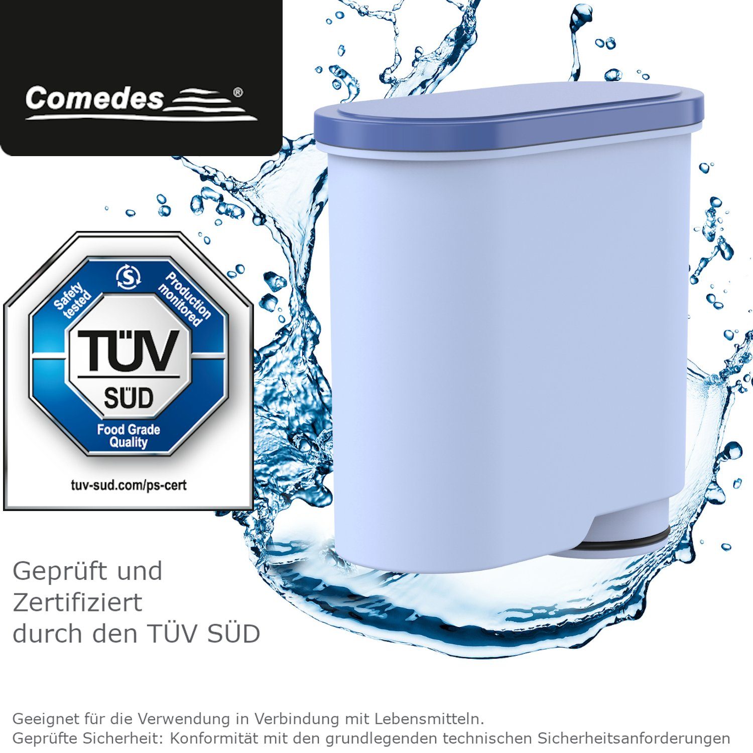 Comedes Wasserfilter 9er Set einsetzbar statt Philips Saeco CA6903, Zubehör für einsetzbar statt Saeco CA6903/00, Saeco CA6903/01, Philips CA6903/22, Philips CA6903/10, einsetzbar statt Saeco CA6903, Philips CA6903 AquaClean