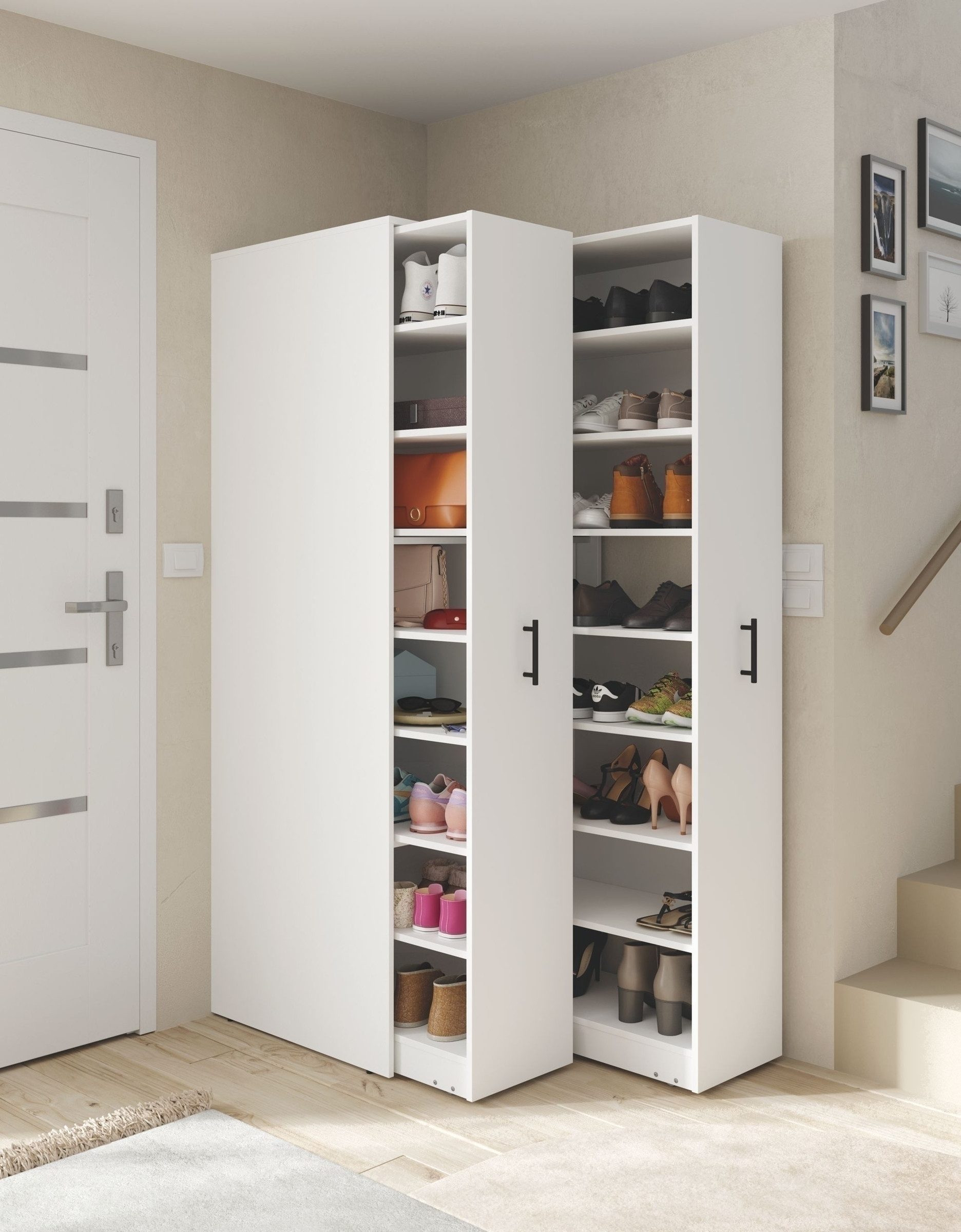 freiraum Schuhschrank Laundry (2er-Set) in Artik Weiß - 74x183x60 (BxHxT)