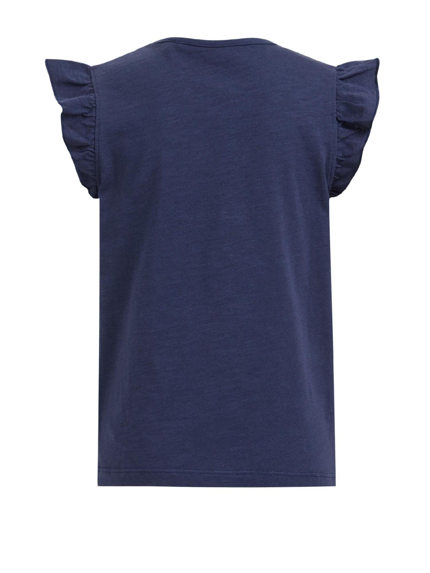 Dunkelblau T-Shirt Fashion (1-tlg) WE