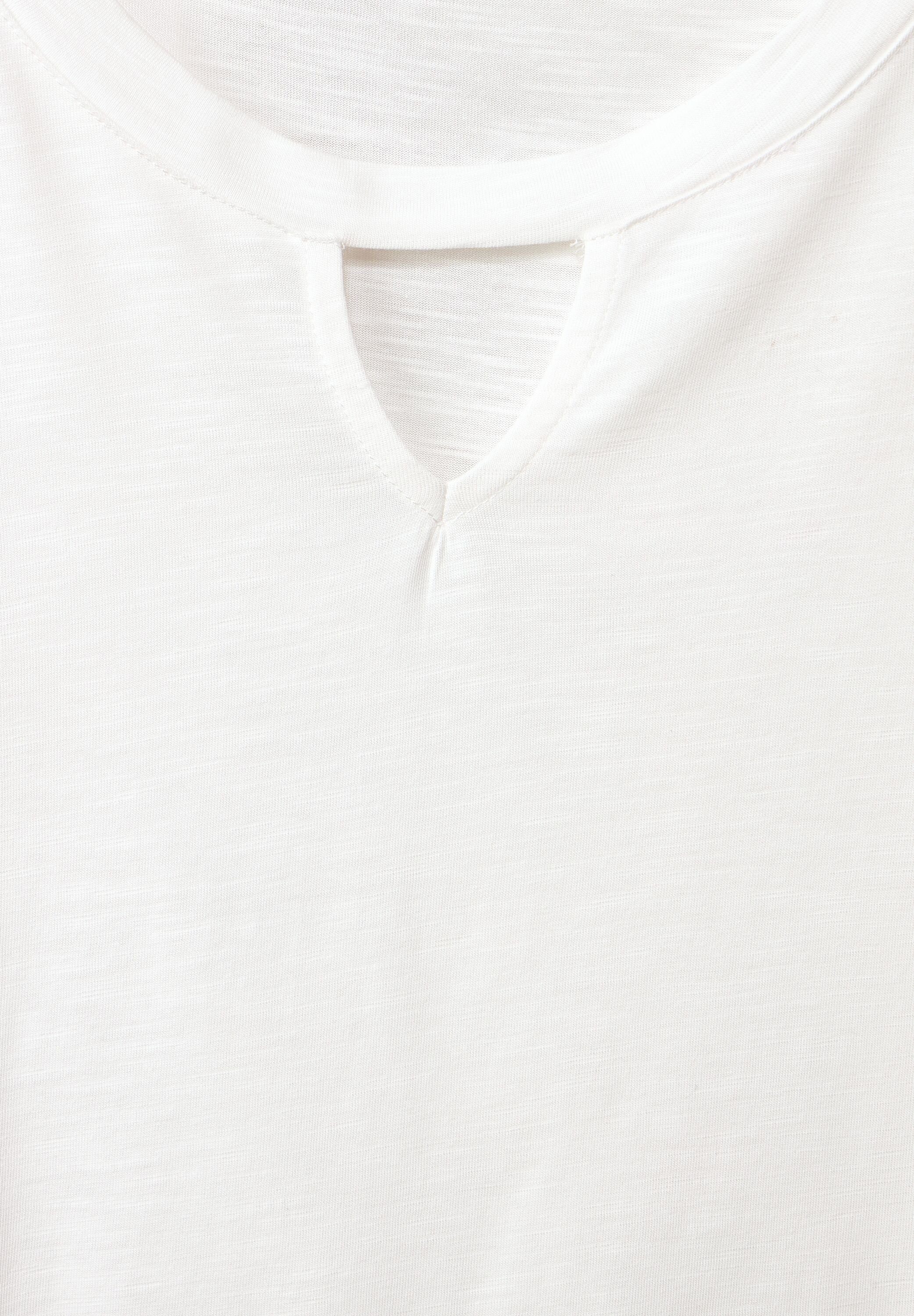 softem aus white Materialmix T-Shirt vanilla Cecil