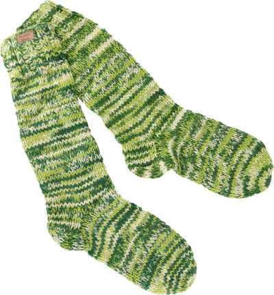 Guru-Shop Haussocken Handgestrickte Schafwollsocken, Haussocken,..