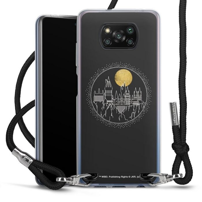 DeinDesign Handyhülle Hogwarts Mond Harry Potter Hogwarts Golden Moon Xiaomi Poco X3 Pro Handykette Hülle mit Band Case zum Umhängen