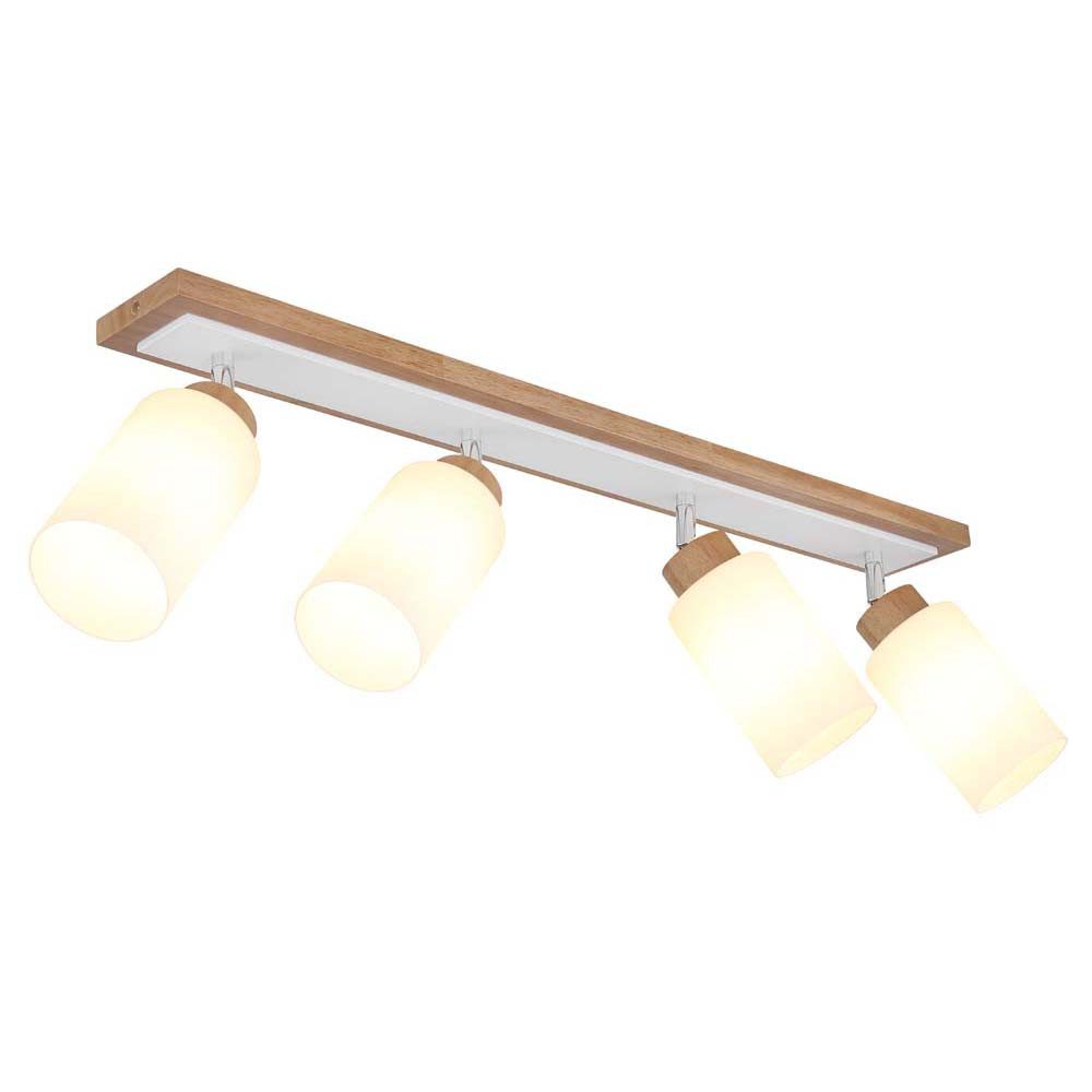 GLOBO LIGHTING Deckenstrahler, Leuchtmittel nicht inklusive, Deckenleuchte Deckenlampe Wohnzimmerlampe Holz braun schwenkbar L 81cm