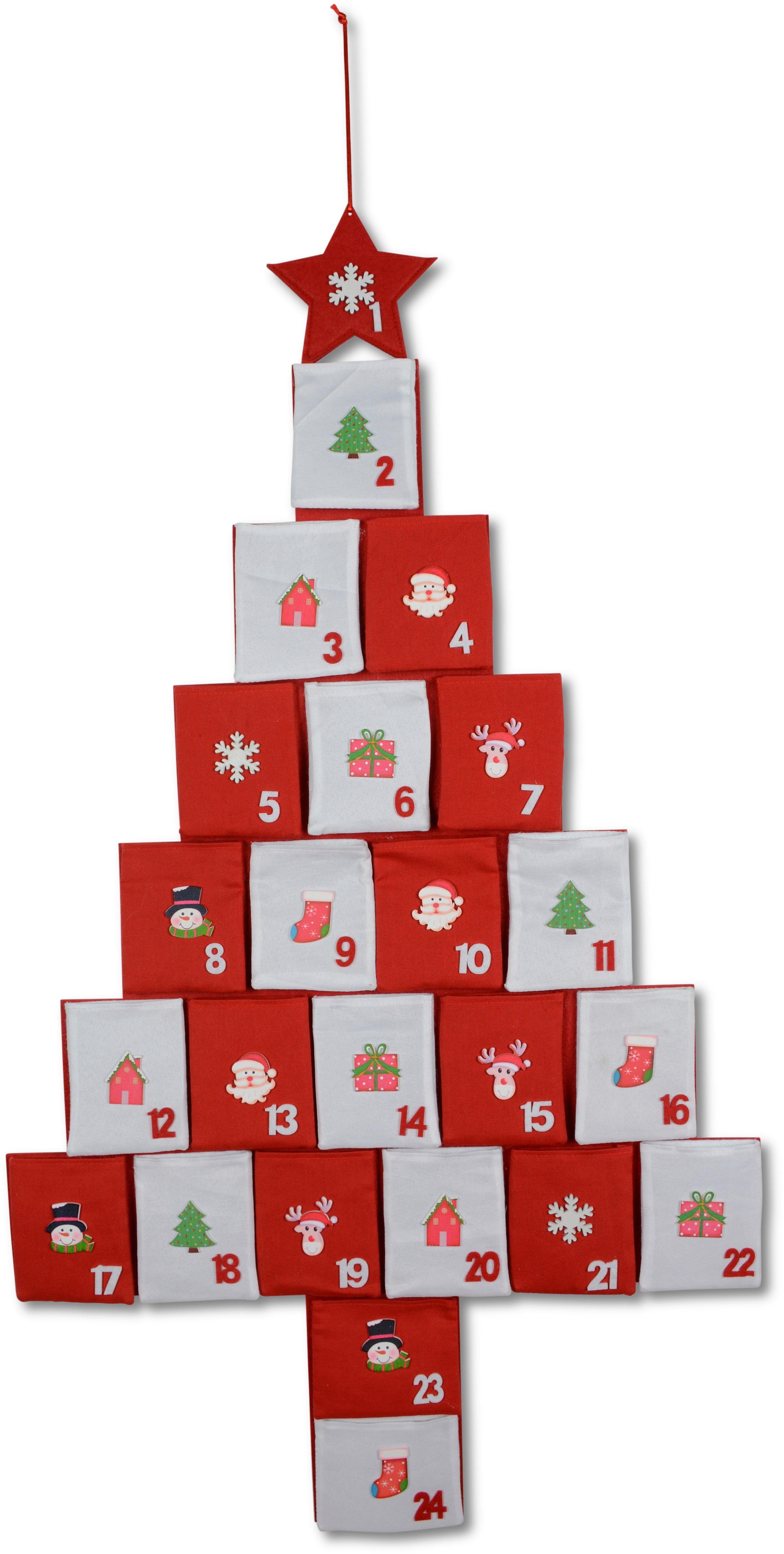 RIFFELMACHER & WEINBERGER befüllbarer Adventskalender »Baum, Weihnachtsdeko  rot«, mit Holzornamenten online kaufen | OTTO