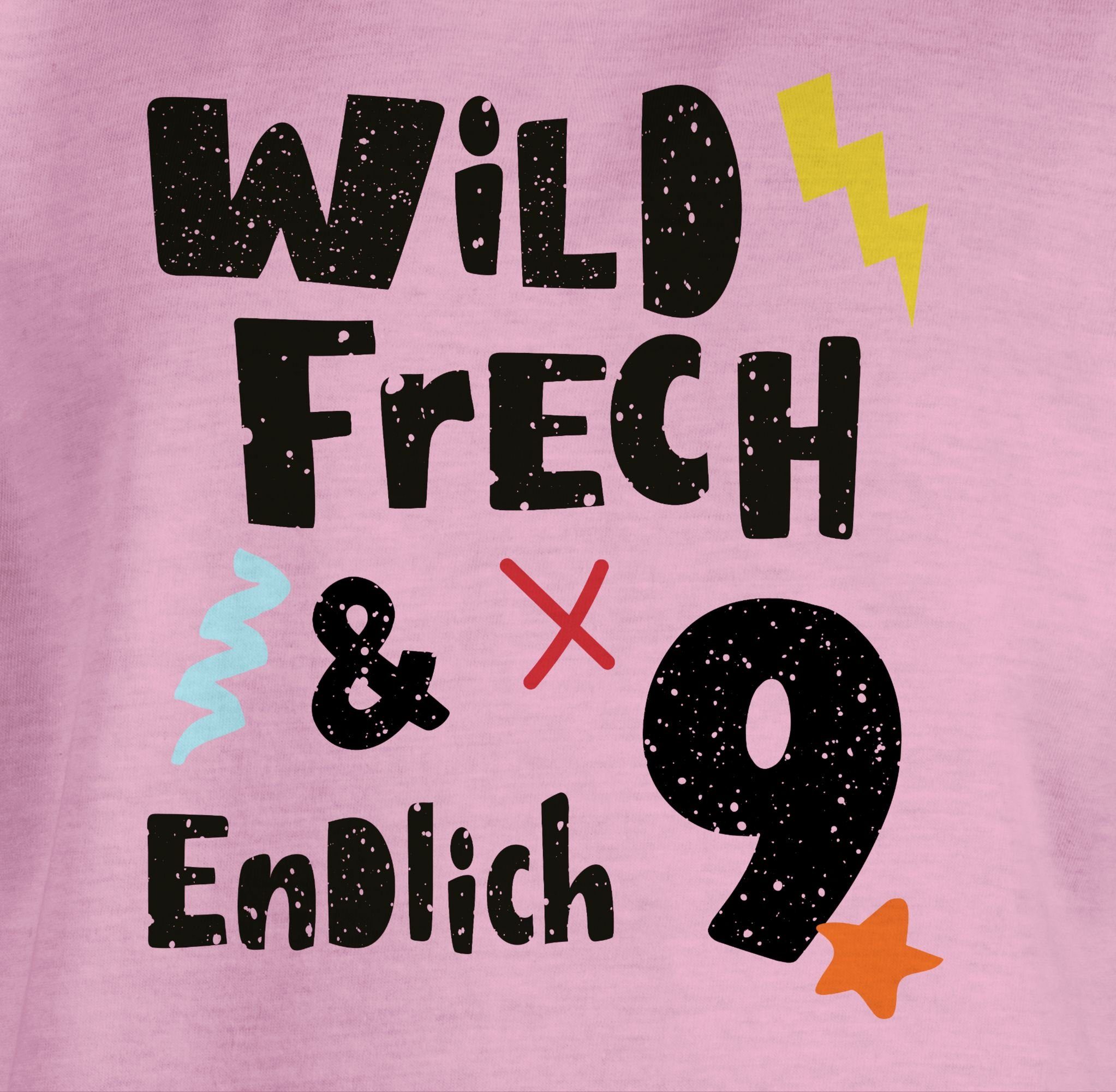 Jahre Rosa Wunderbar T-Shirt und Shirtracer Wild endlich Geburtstag 2 9. frech - 9 neun