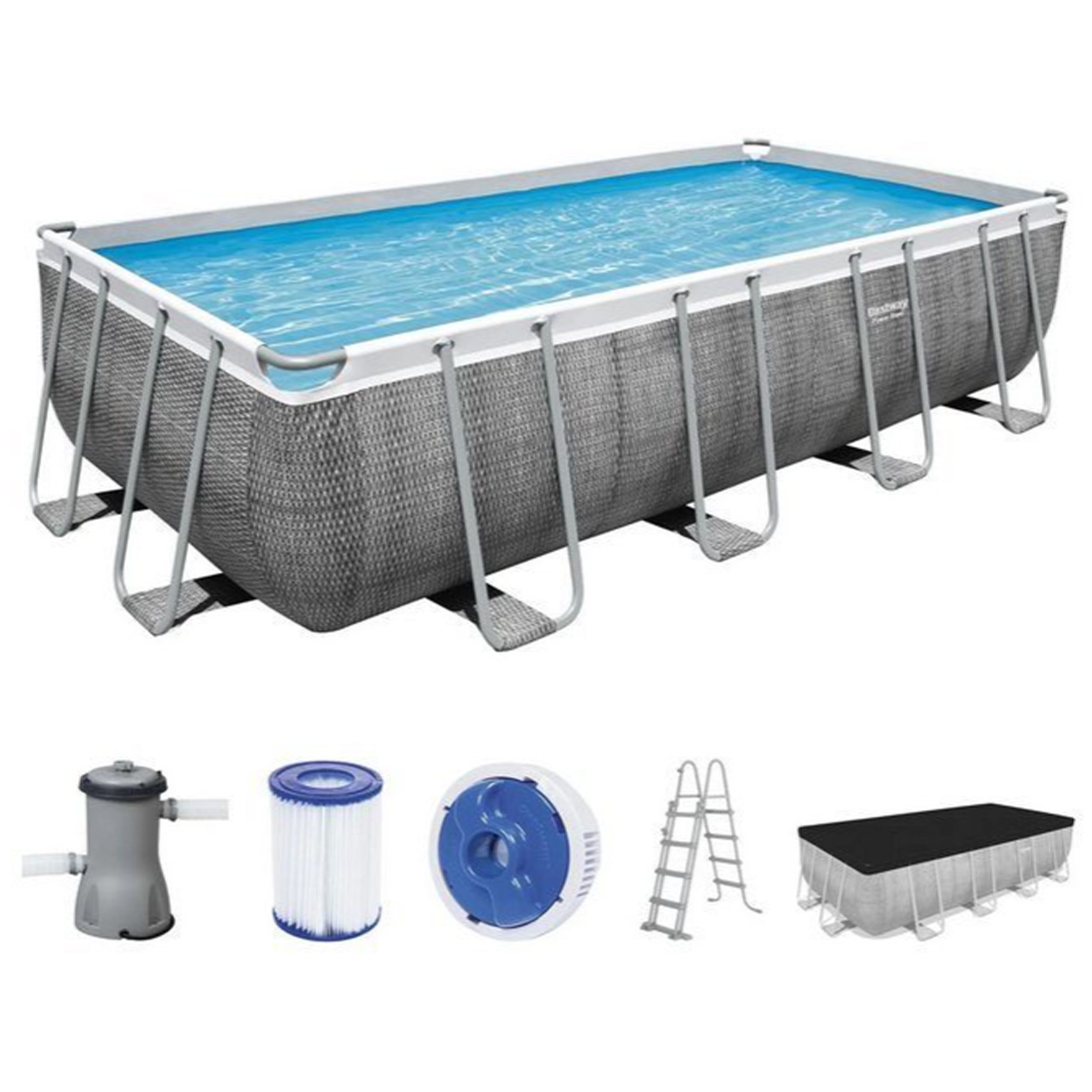 Bestway Pool Power Steel™ Frame Pool KomplettSet, eckig
