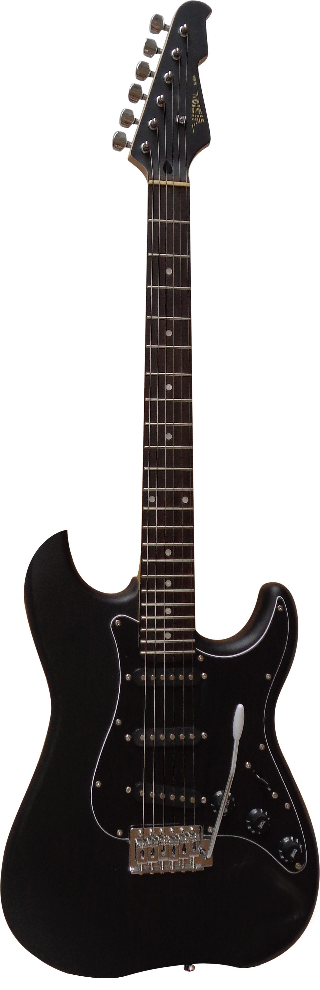 MSA E-Gitarre matt schwarz, Elektrogitarre 3x Singelcoil, Tremolo E Gitarre