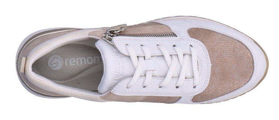Remonte Sneaker im Foam rosé-weiß Fußbett Soft Materialmix