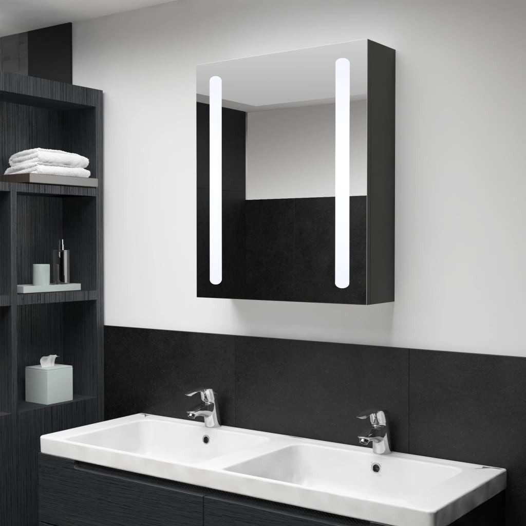 vidaXL Spiegel LED Bad Spiegelschrank 50x13x70 cm Badezimmer LED-Beleuchtung Spiegel