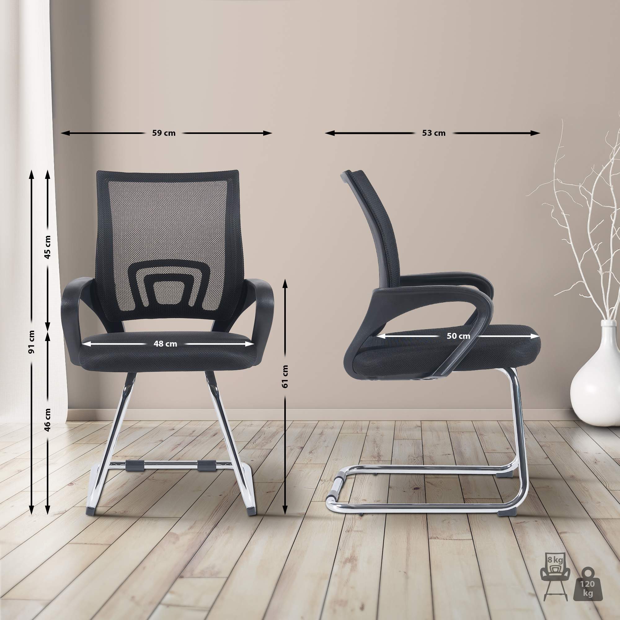 CLP Besucherstuhl Eureka, Freischwinger mit Stoff- und Netzbezug günstig online kaufen