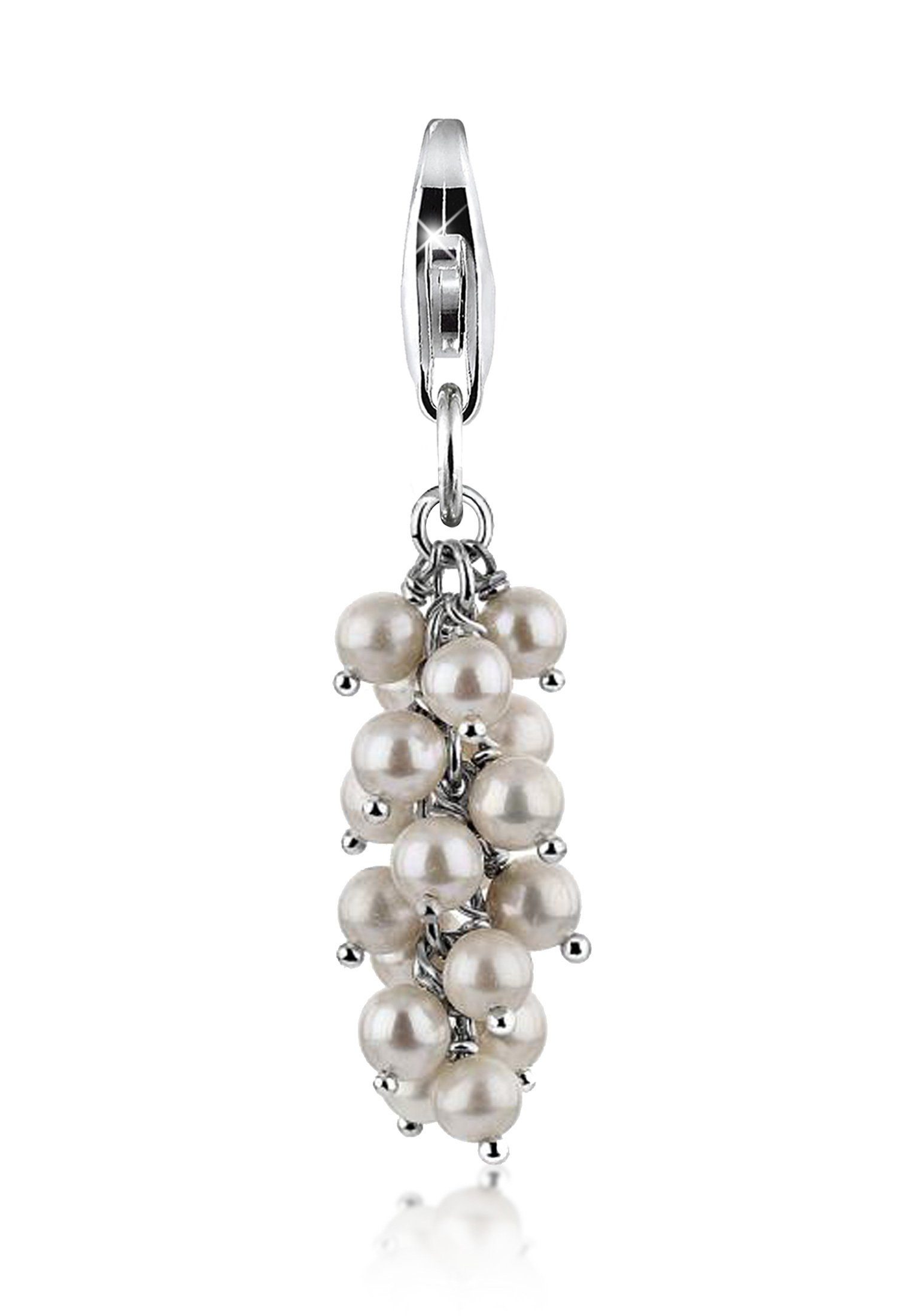 Nenalina Charm Perle Anhänger Drop Süßwasserzuchtperlen 925 Silber