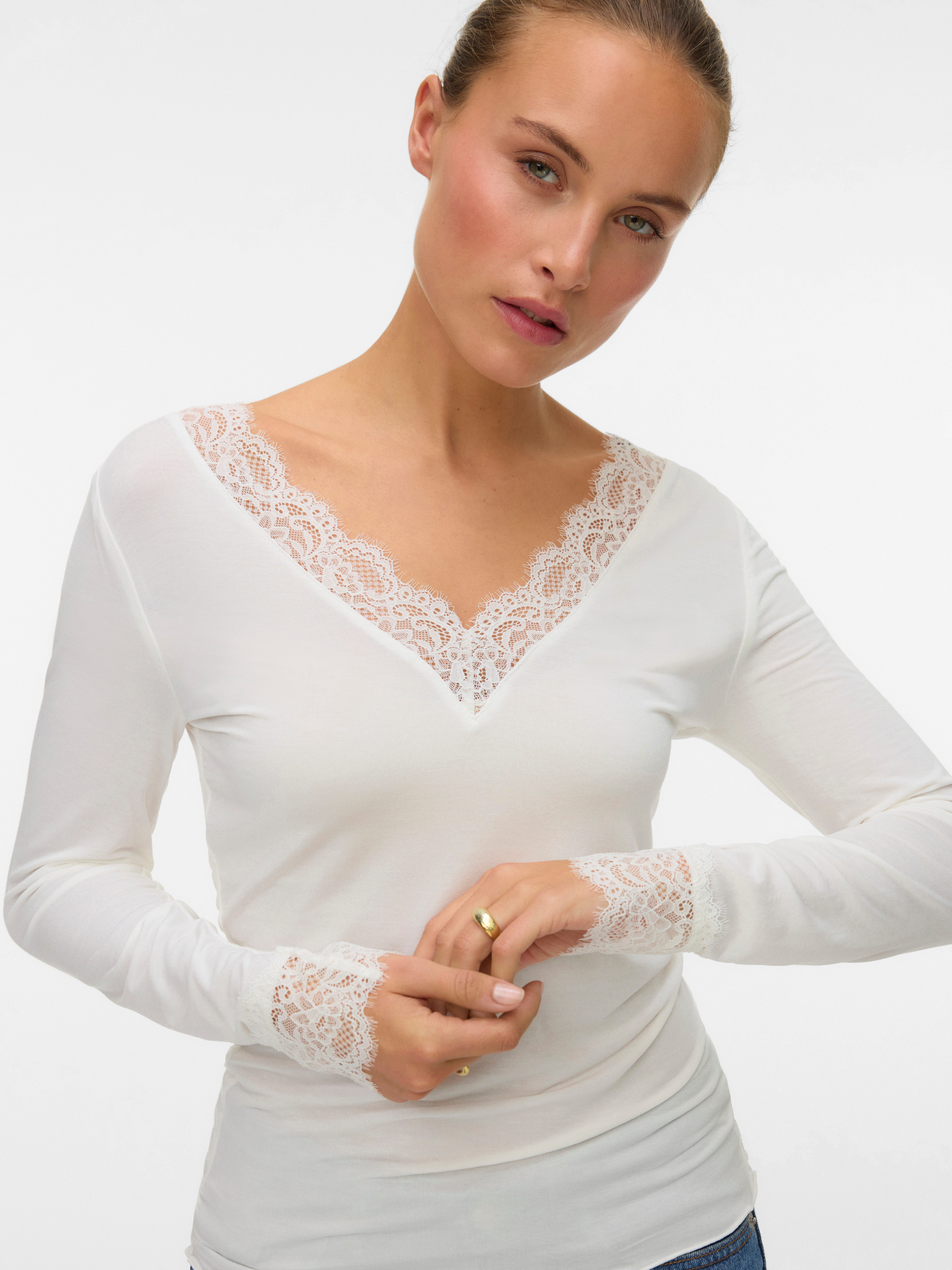 Vero Moda Langarmshirt VMSKYE LS V-NECK günstig online kaufen
