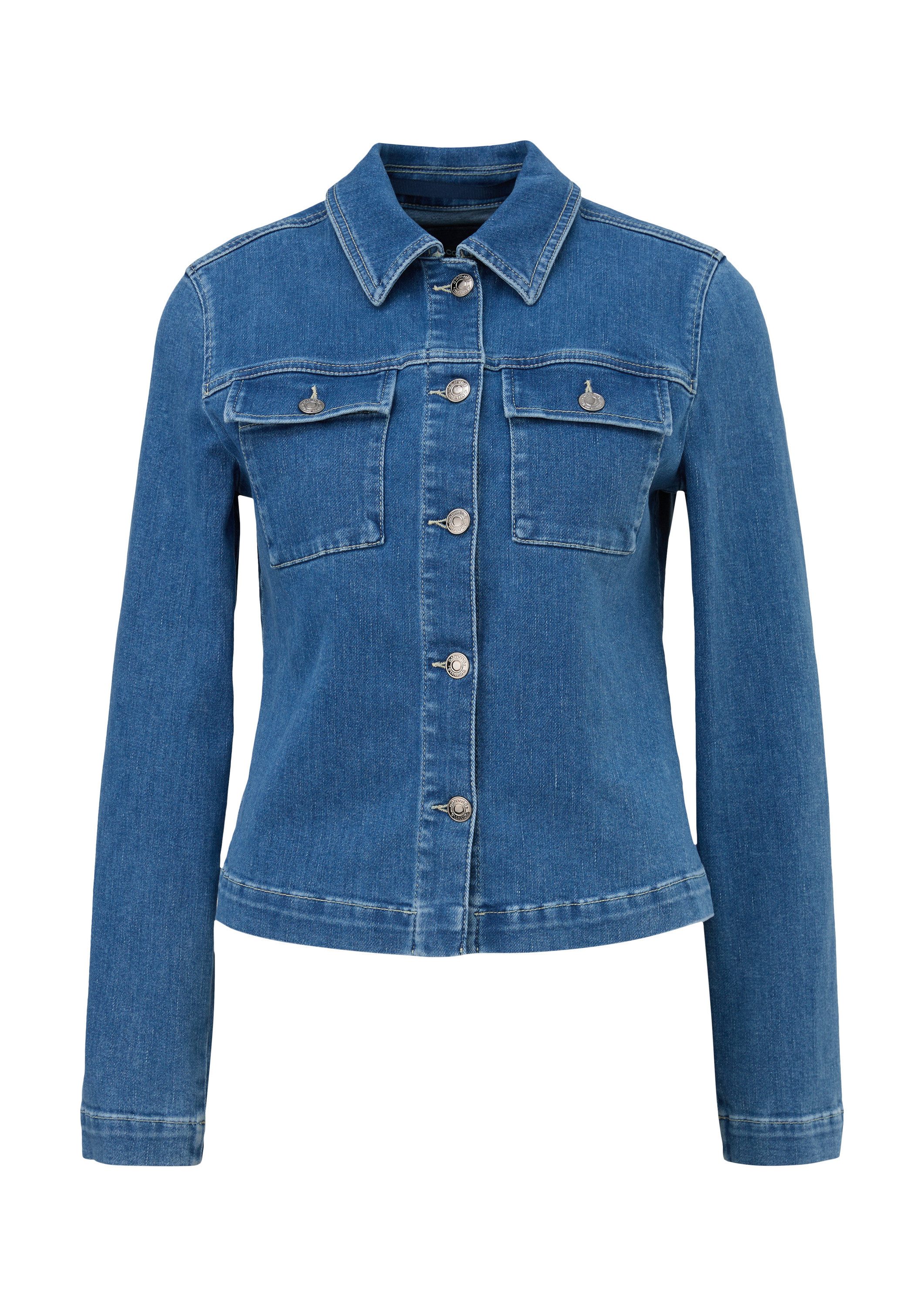 comma Funktionsjacke Indoor-Jacke Jeansjacke aus Baumwollmix