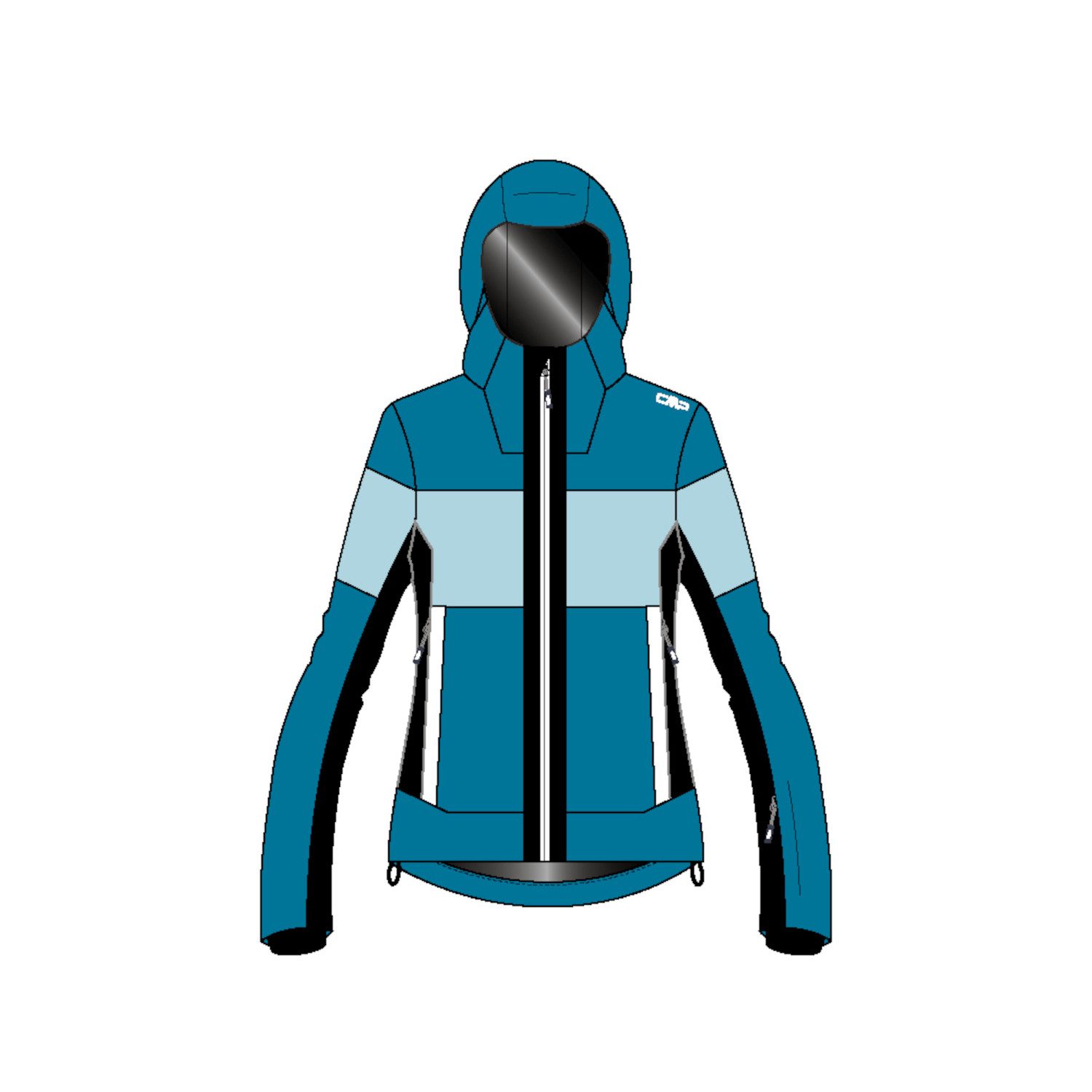 Skijacke CMP Damen Skijacke Woman Jacket Zip Hood 3W0676