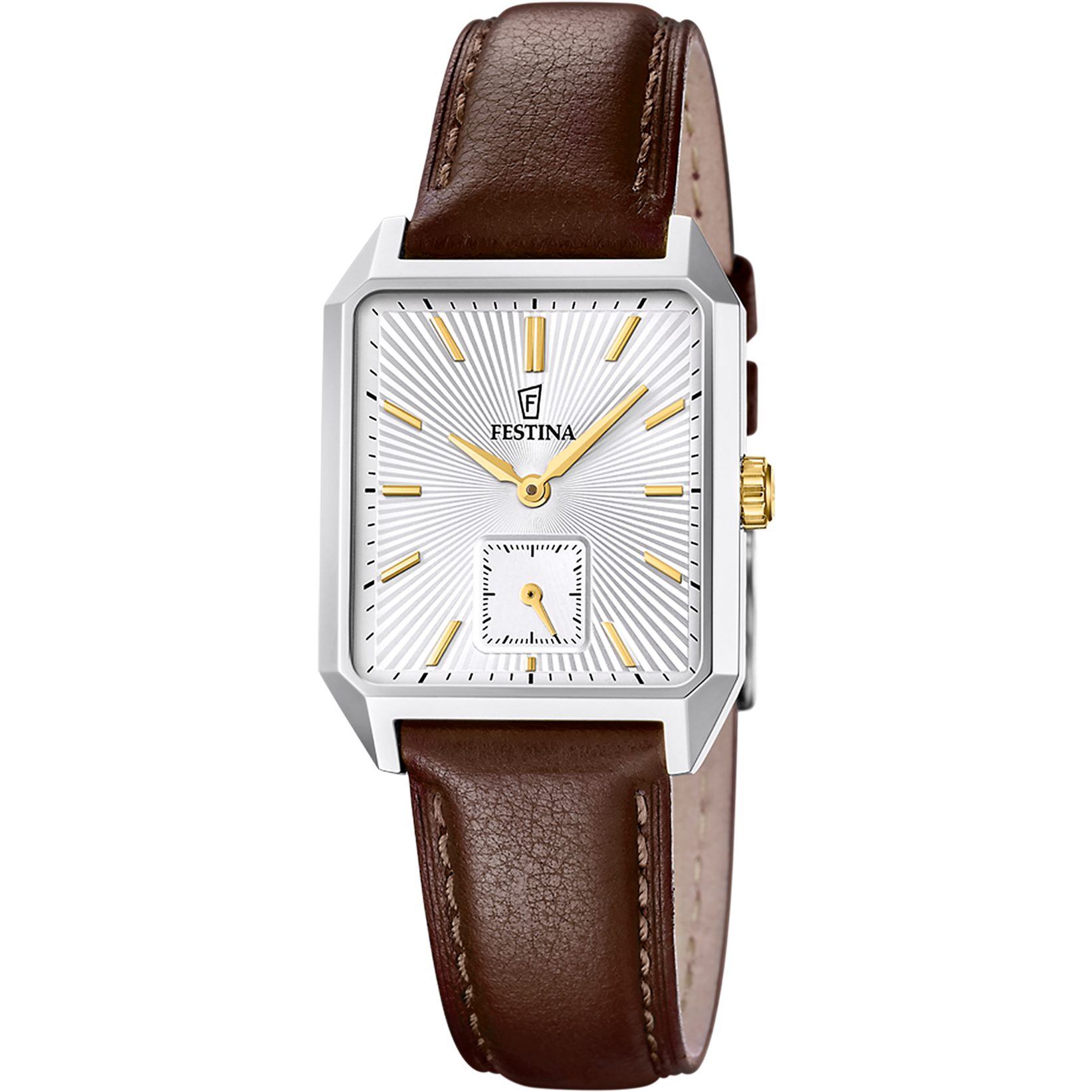 Festina Quarzuhr On the Square F20779_2, Armbanduhr, Damenuhr, Herrenuhr, Lederarmband, analog
