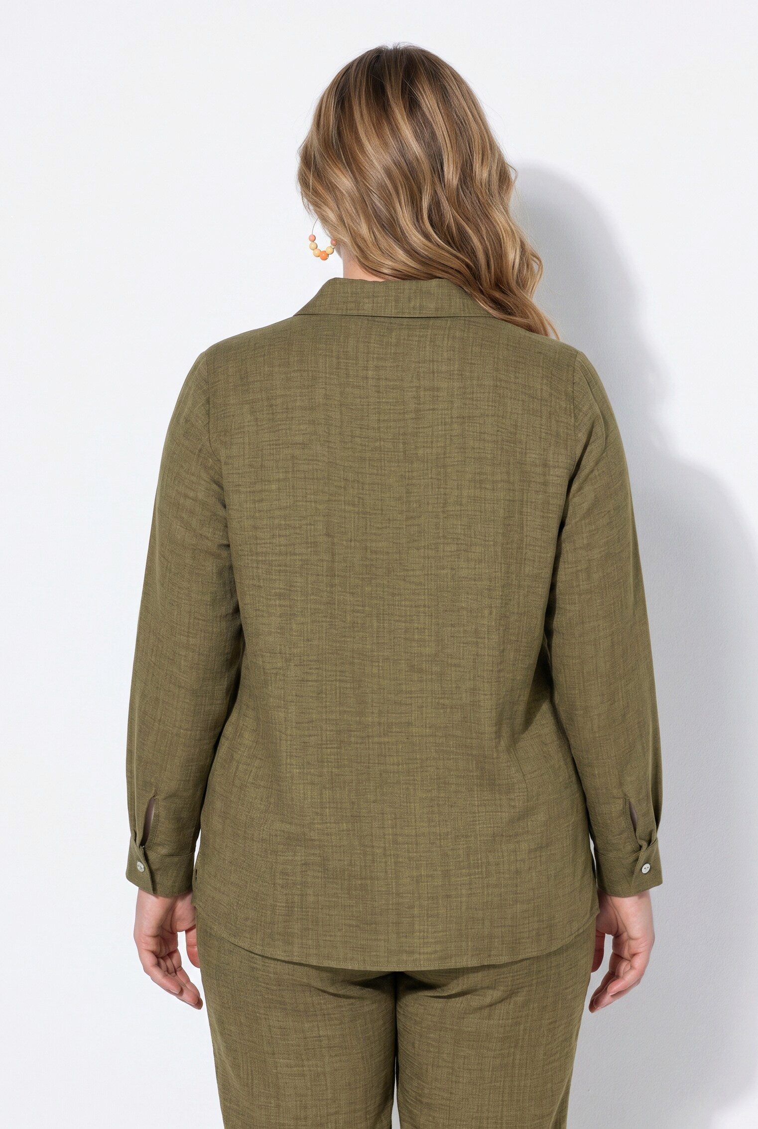 MIAMODA Druckbluse Blusenshirt A-Linie Hemdkragen Schnürung
